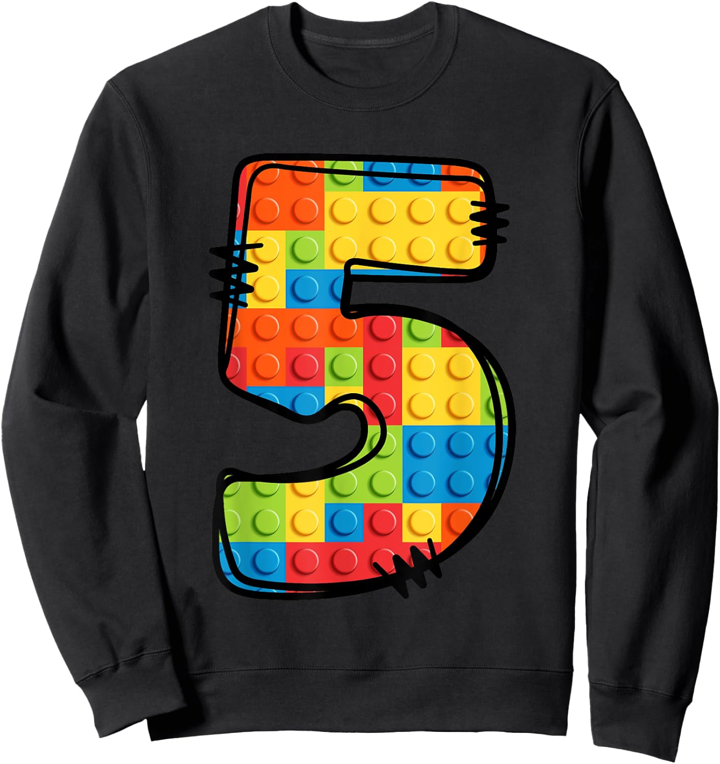 5 Year Old Blocks Building Master Builder 5th Birthday Sweatshirt - Sweatshirt | Black
