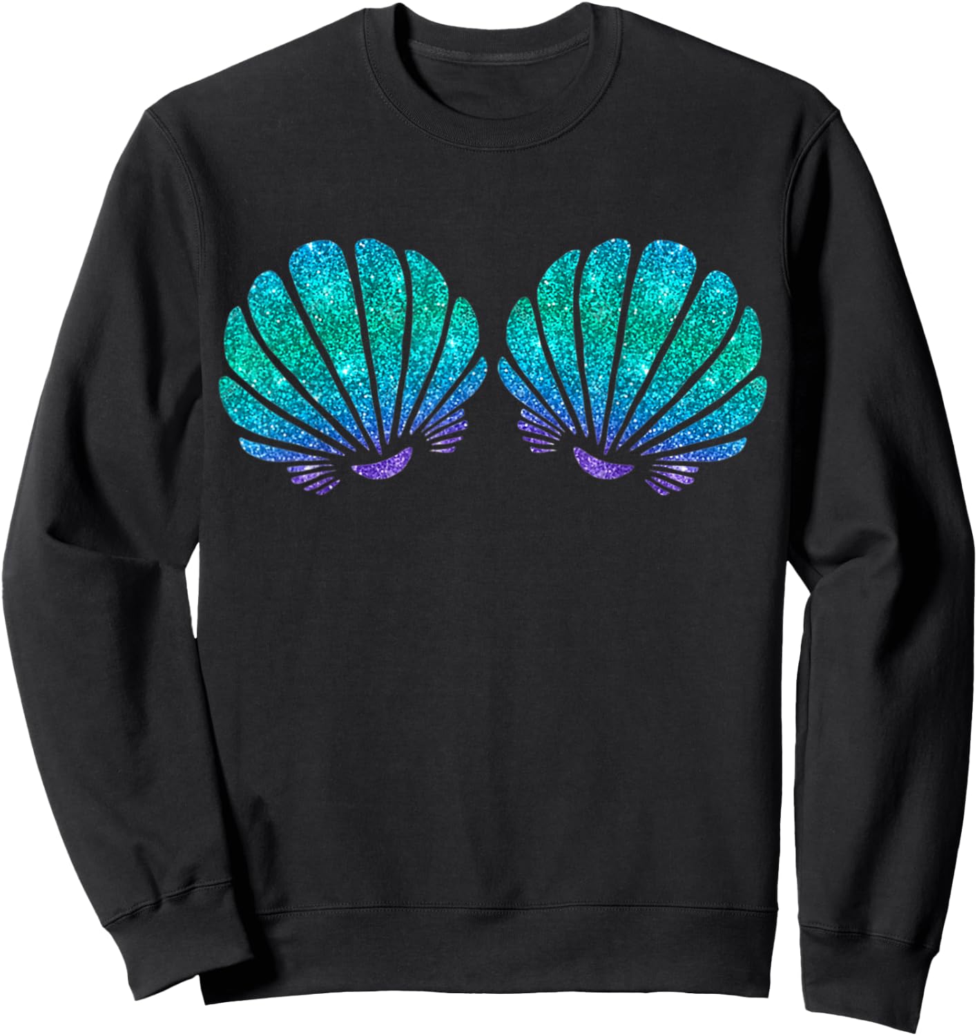 Mermaid Sea Shell Bra Costume Sweatshirt - Sweatshirt | Black