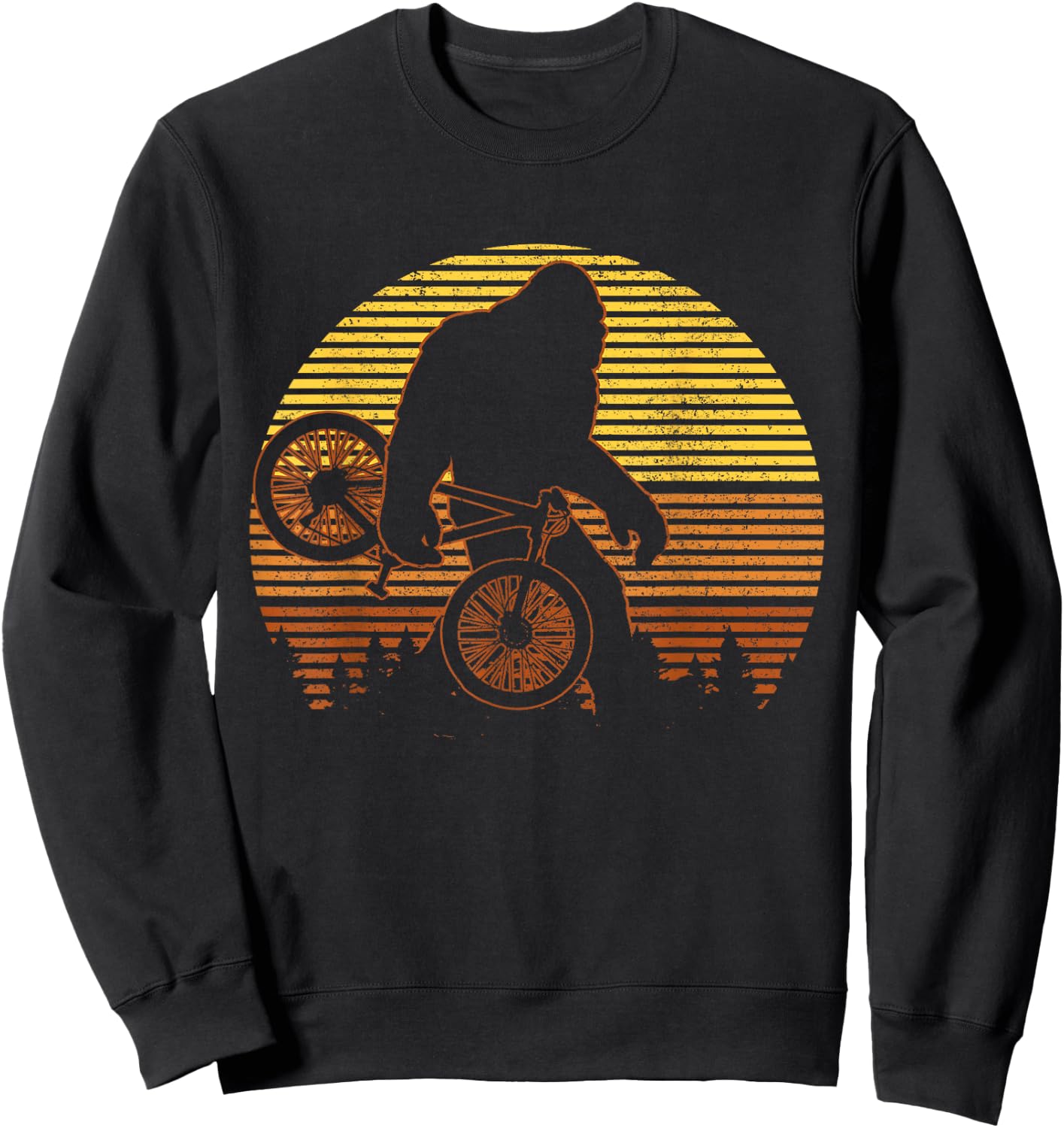 Mountain Bike Bigfoot MTB Downhill Mountain Biker Vintage Sweatshirt - Sweatshirt | Black