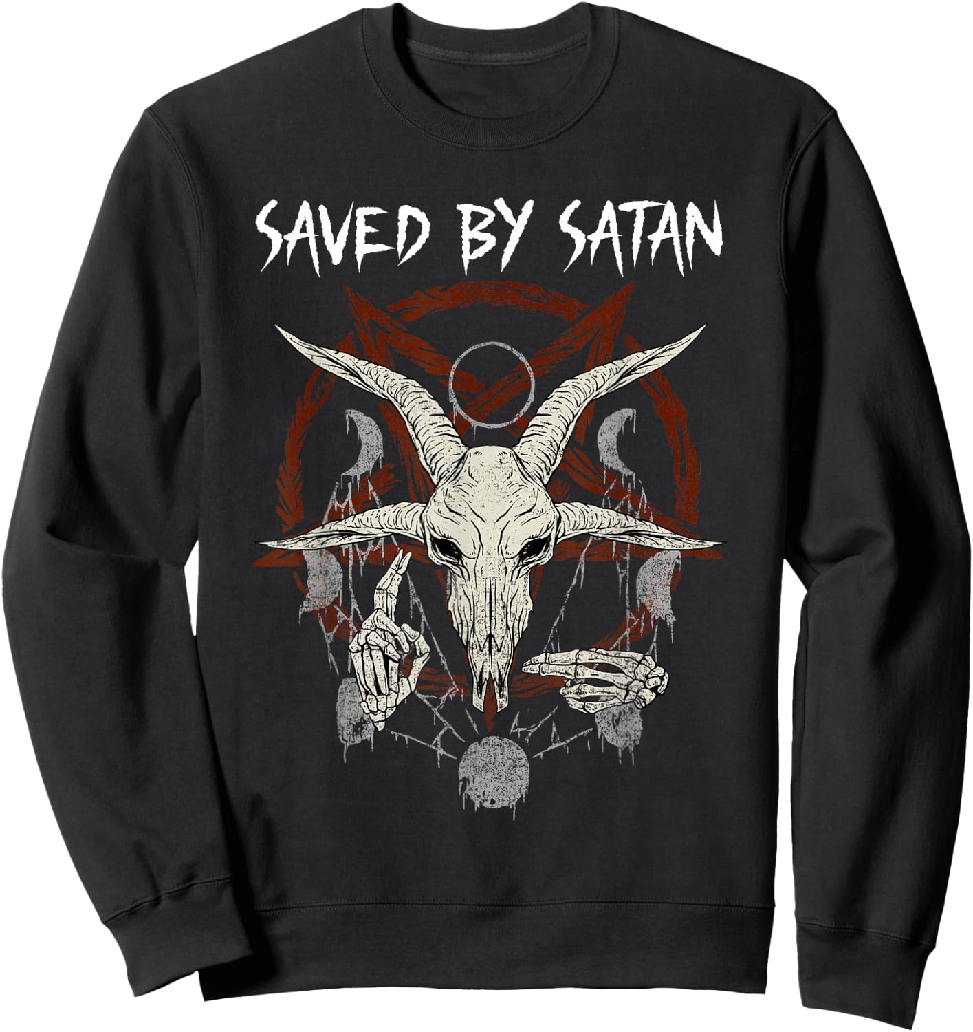 Saved by Satan I Satanic Nun I Occult Baphomet Sweatshirt - Sweatshirt | Black