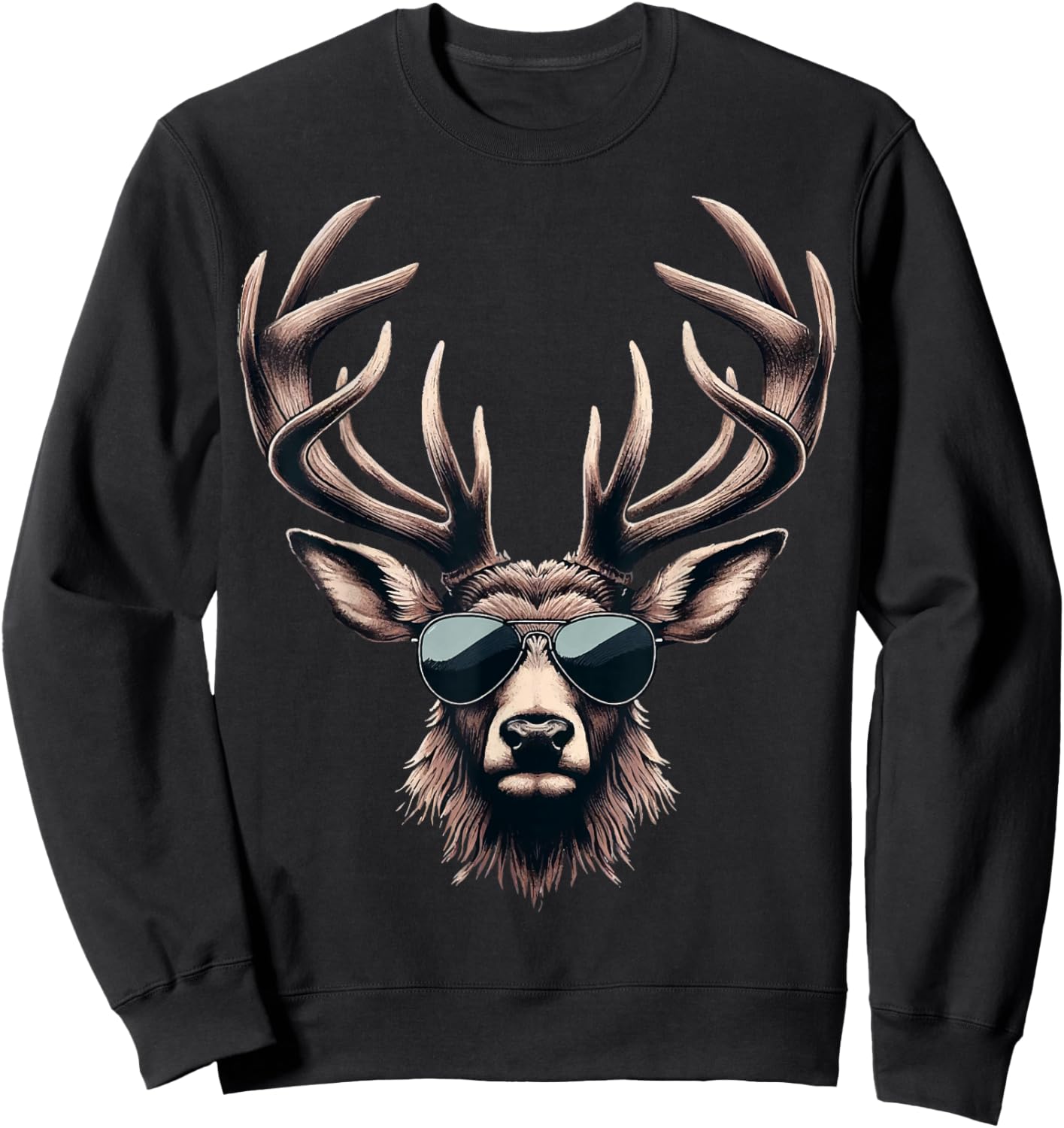 Deer Men's Costume Shirt Leather Trousers Shirt Costume , black Sweatshirt - Sweatshirt | Black