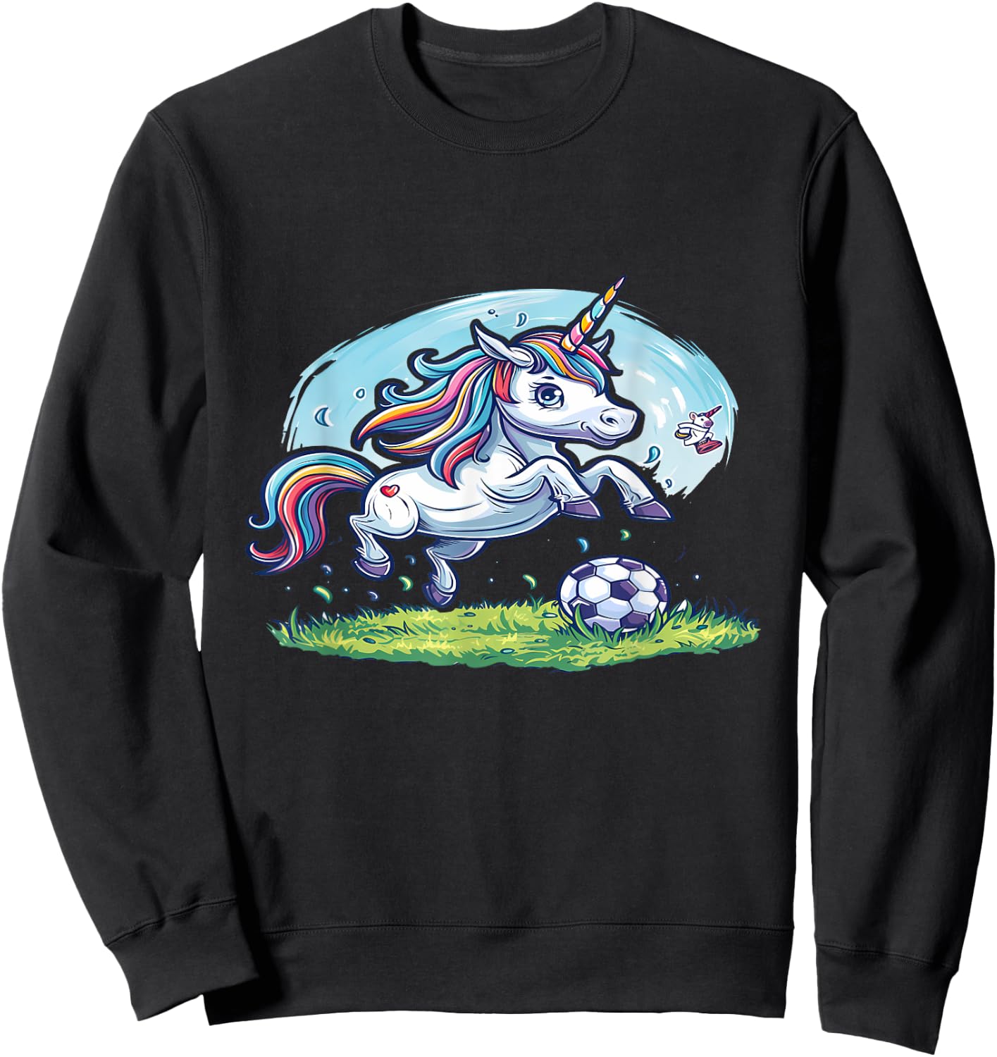 Les animaux jouent au foot- La licorne joue au football Sweatshirt - Sweatshirt | Black