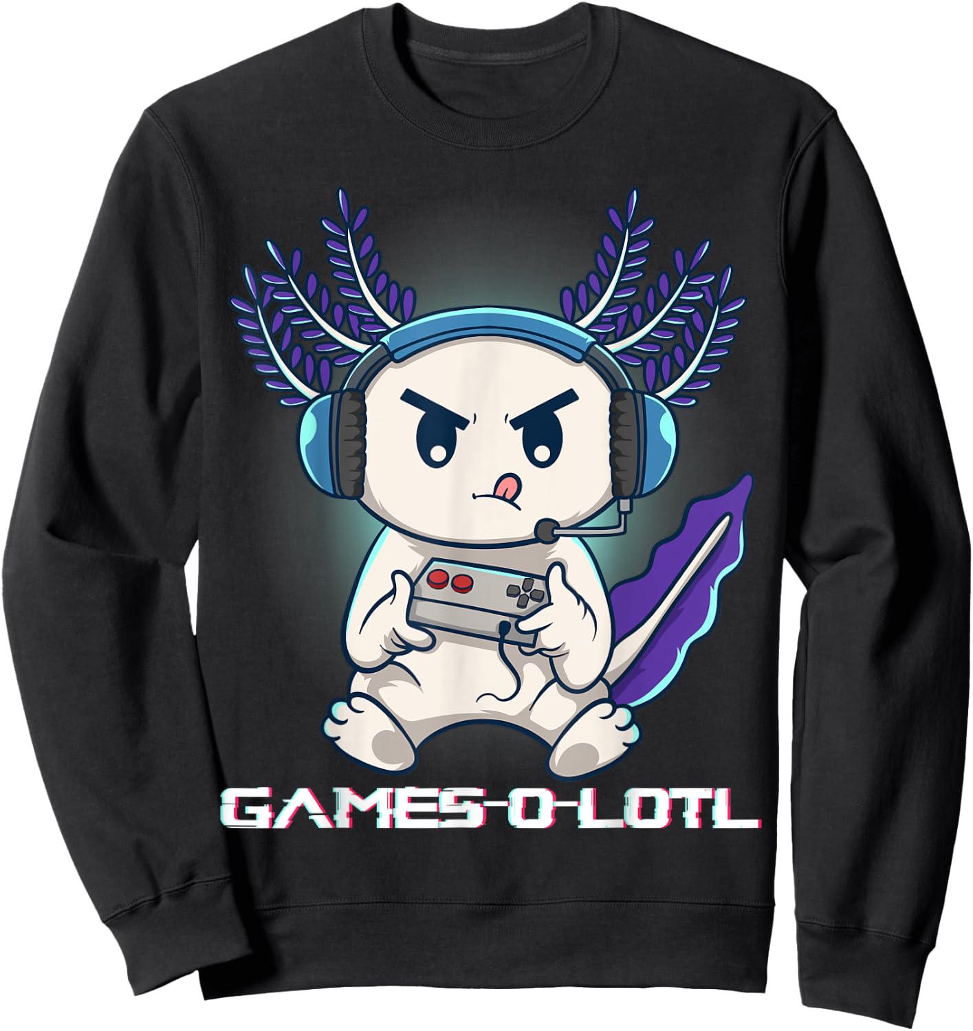 Axolotl Playing Console Video Games Gamesolotl Gaming Sweatshirt - Sweatshirt | Black