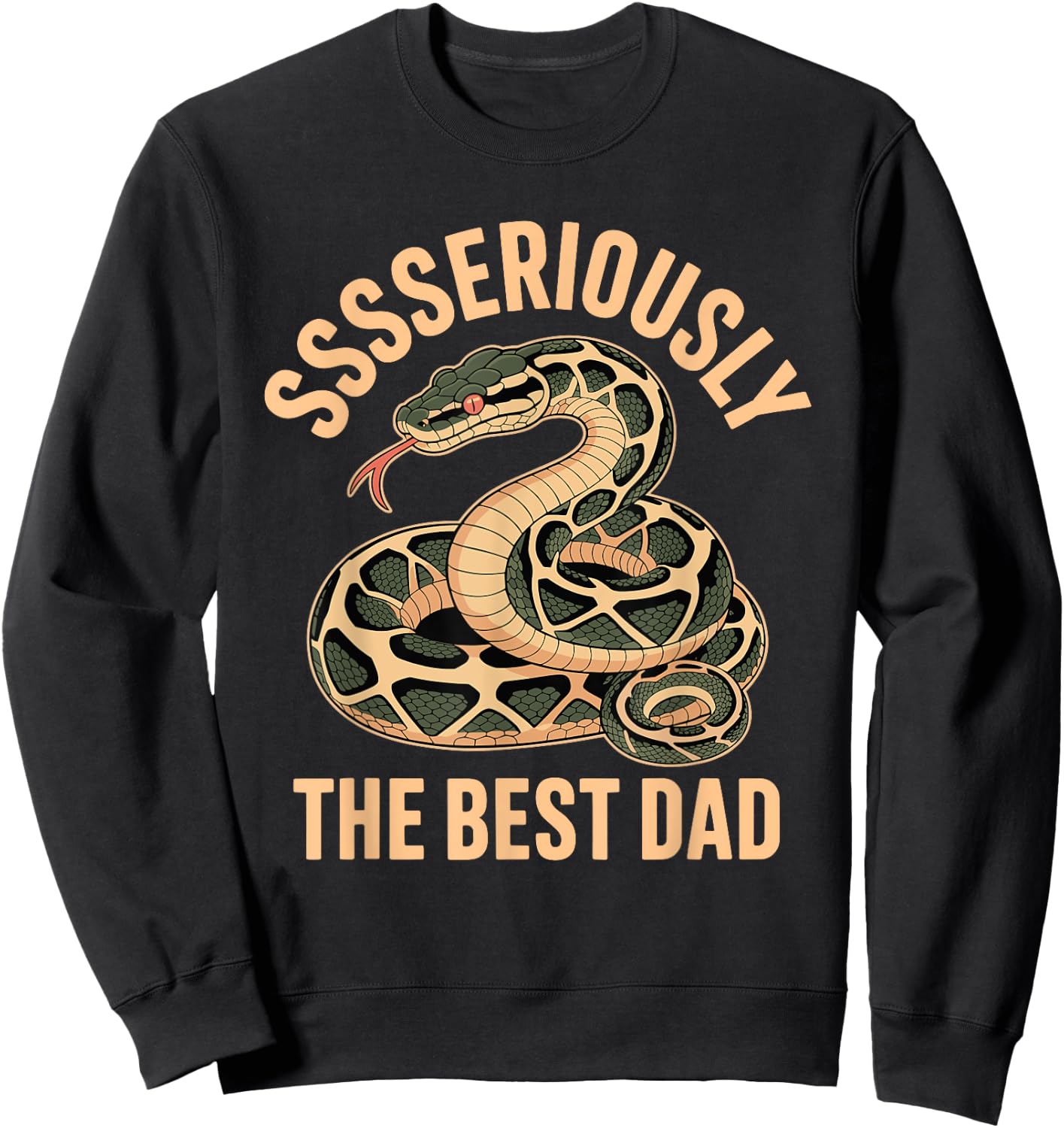 Seriously The Best Dad Reptile Ball Python Funny Snake Sweatshirt - Sweatshirt | Black