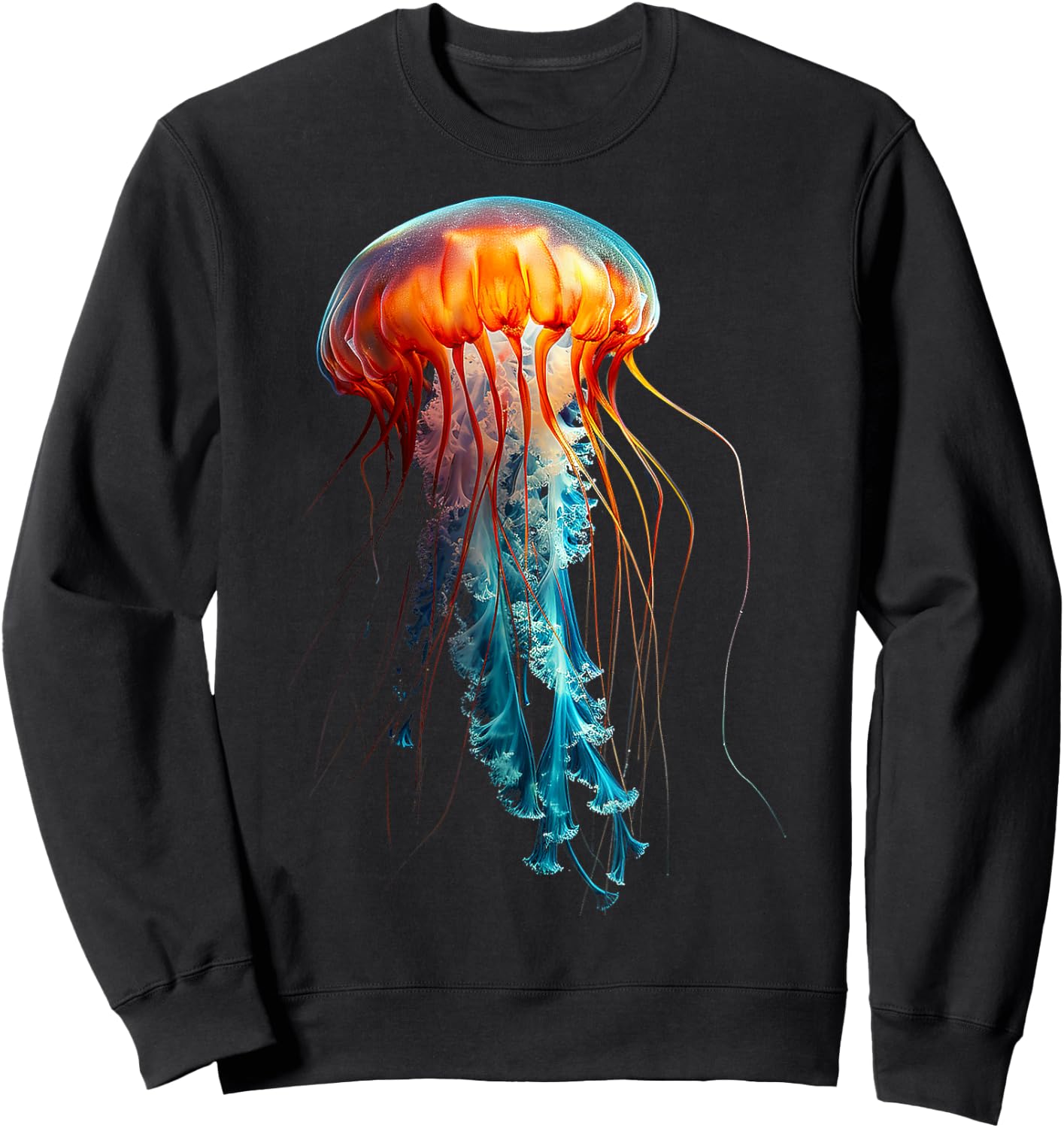 Jellyfish Colorful Abstract Animal Art Graphic Jellyfish Sweatshirt - Sweatshirt | Black