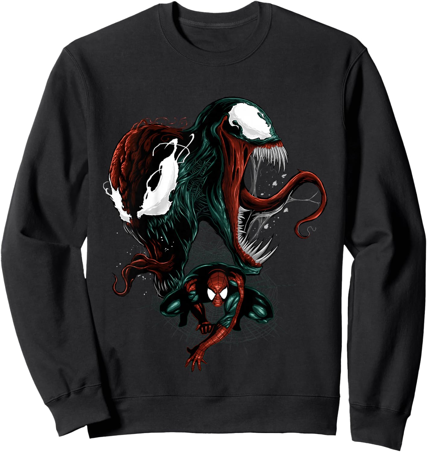 Marvel Spider-Man Venom and Carnage Split Portrait Sweatshirt - Sweatshirt | Black
