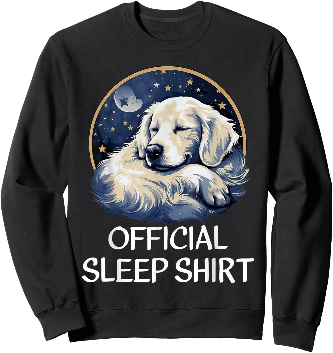 Official Sleep Shirt Golden Retriever Nightshirt Pajama Sweatshirt - Sweatshirt | Black