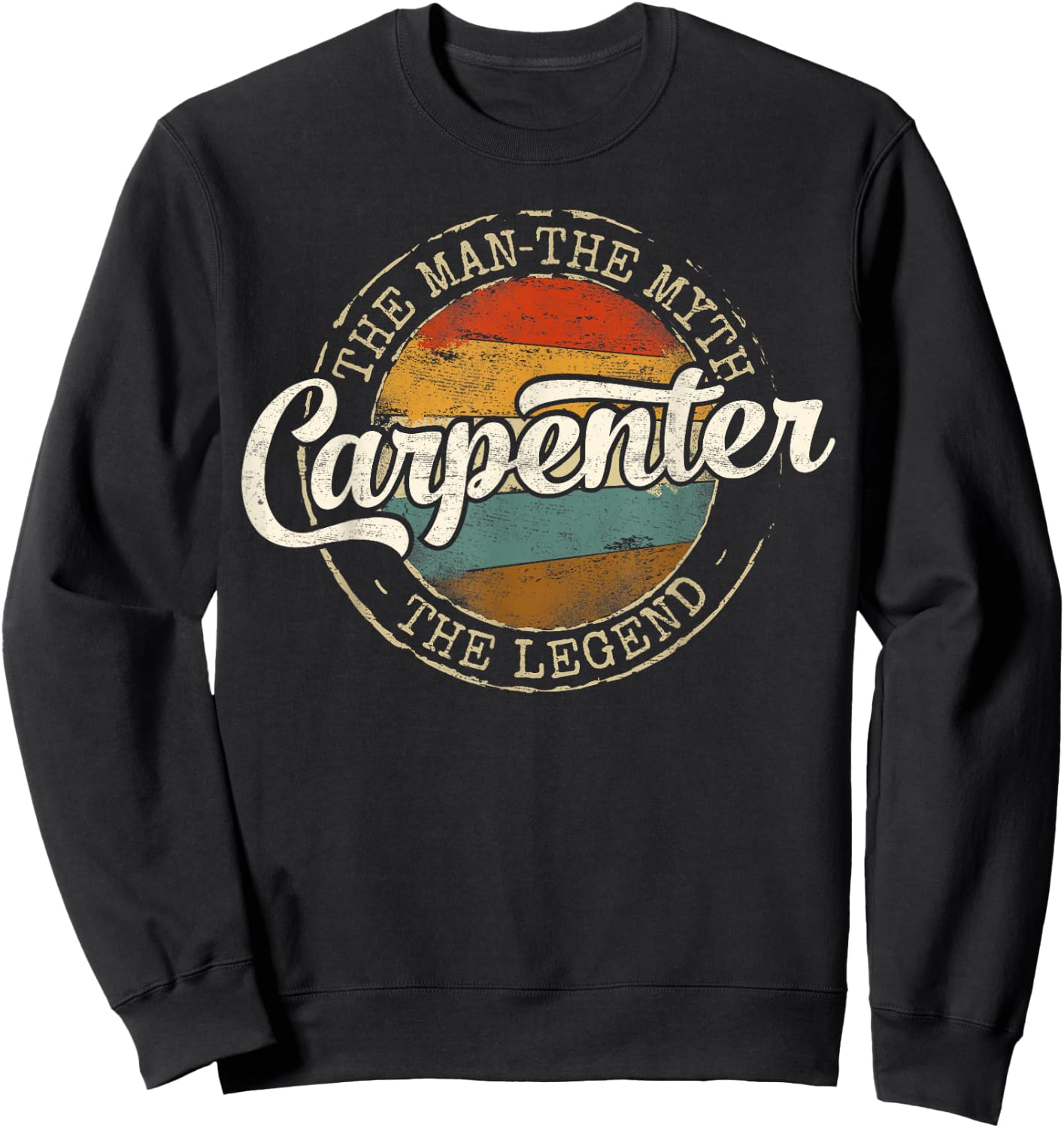Carpenter The Man The Myth The Legend Vintage Stamp Builder Sweatshirt - Sweatshirt | Black