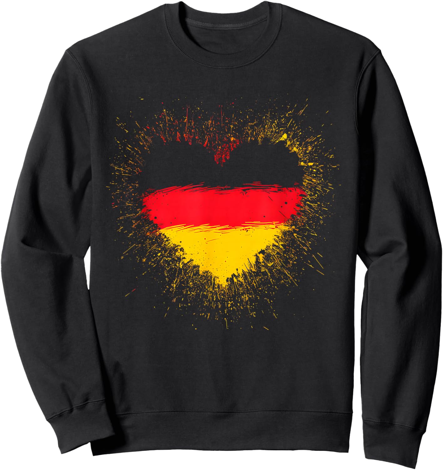 Deutschland Flaggen Herz Deutschland Fan Herren Damen Sweatshirt - Sweatshirt | Black