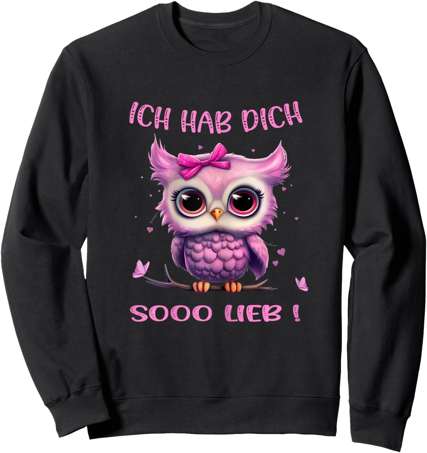 Eule - Ich hab dich so lieb - Mädchen Sweatshirt - Sweatshirt | Black