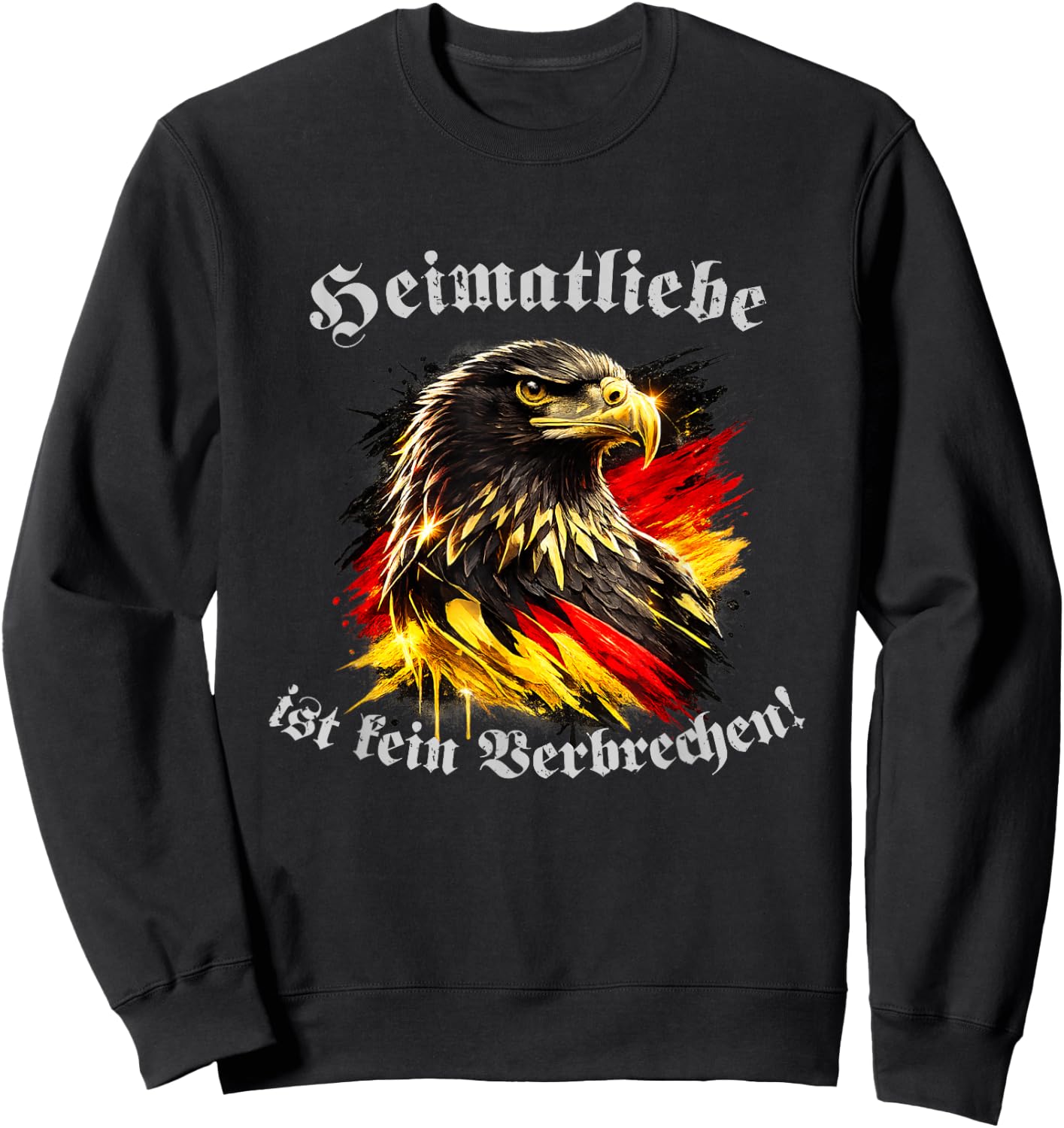 Heimatliebe ist kein Verbrechen! Deutscher Adler Klassik Sweatshirt - Sweatshirt | Black