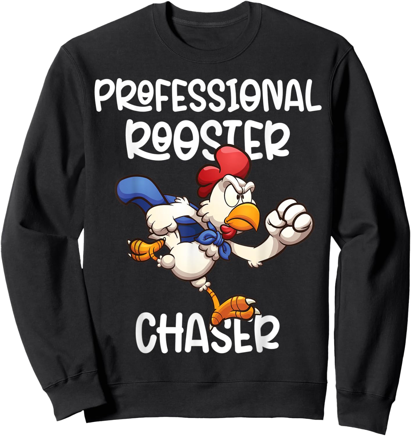 Professional rooster Chaser Funny Farm Farmer Kids Running Sweatshirt - Sweatshirt | Black