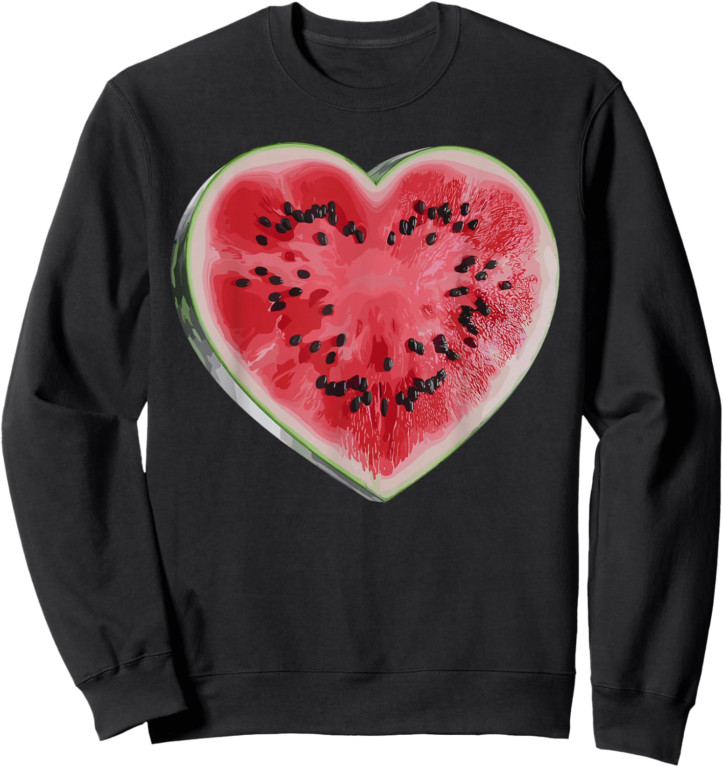 Cool Watermelon Graphic Women Fruit Watermelon Lover Sweatshirt - Sweatshirt | Black