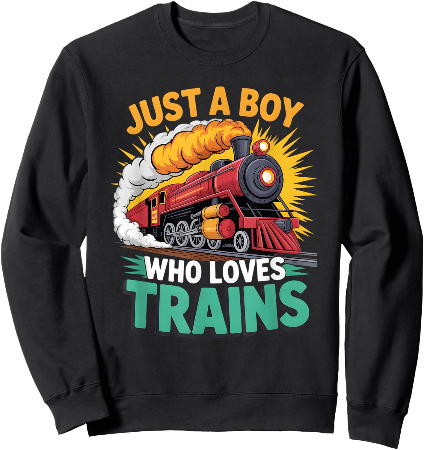 Boys Train Sweatshirt - Sweatshirt | Black