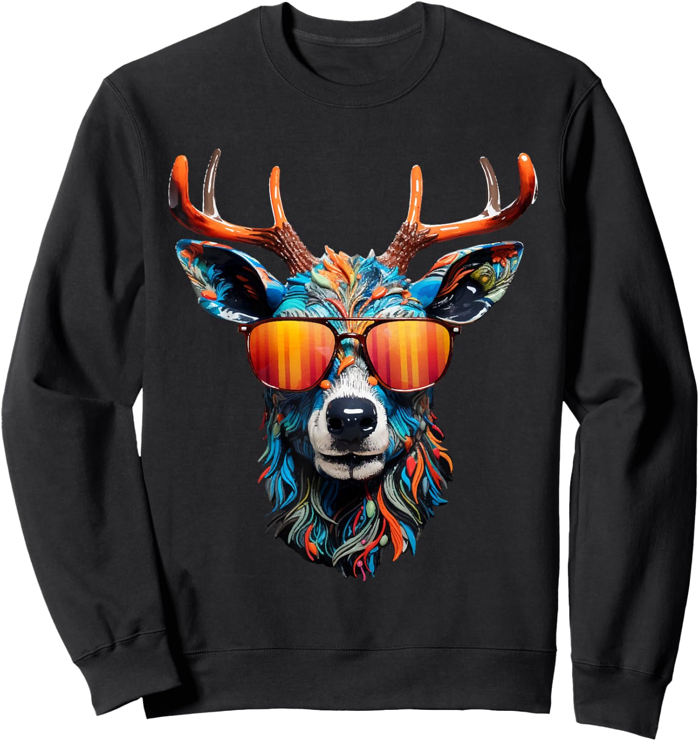 Deer Shirt Costume Shirt Men's Boys Costume Oktoberfest , black Sweatshirt - Sweatshirt | Black