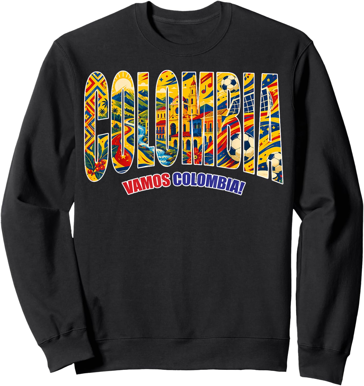 Colombia Country Colombian Flag Women Kids Sweatshirt - Sweatshirt | Black