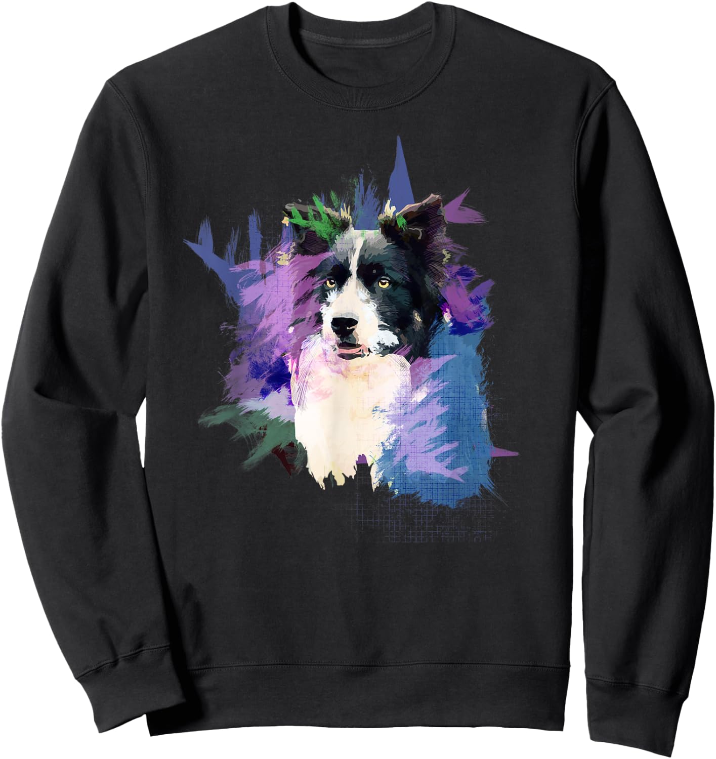Border Collie Splash Art Dog Owner Gift Shirt Sweatshirt - Sweatshirt | Black