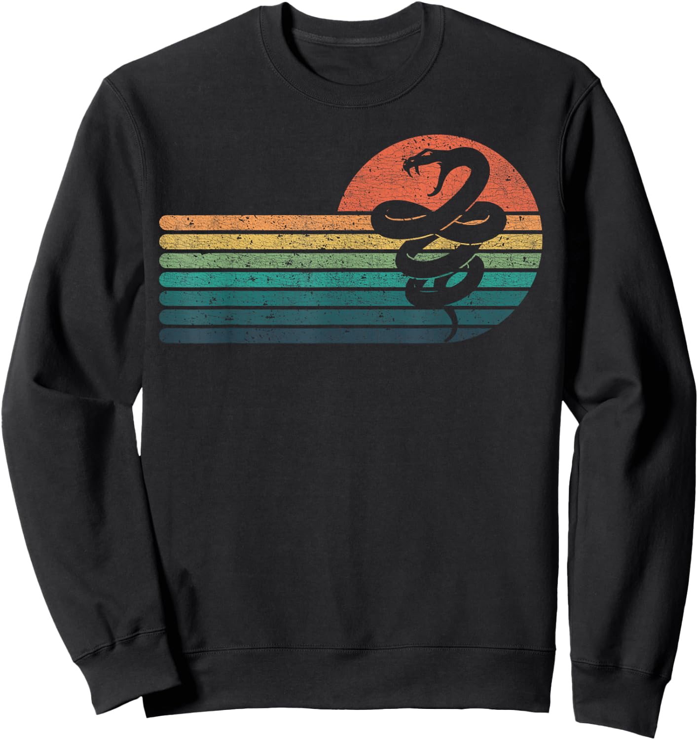 Retro Vintage Viper Sunset Serpent Viper Snake Lovers Sweatshirt - Sweatshirt | Black