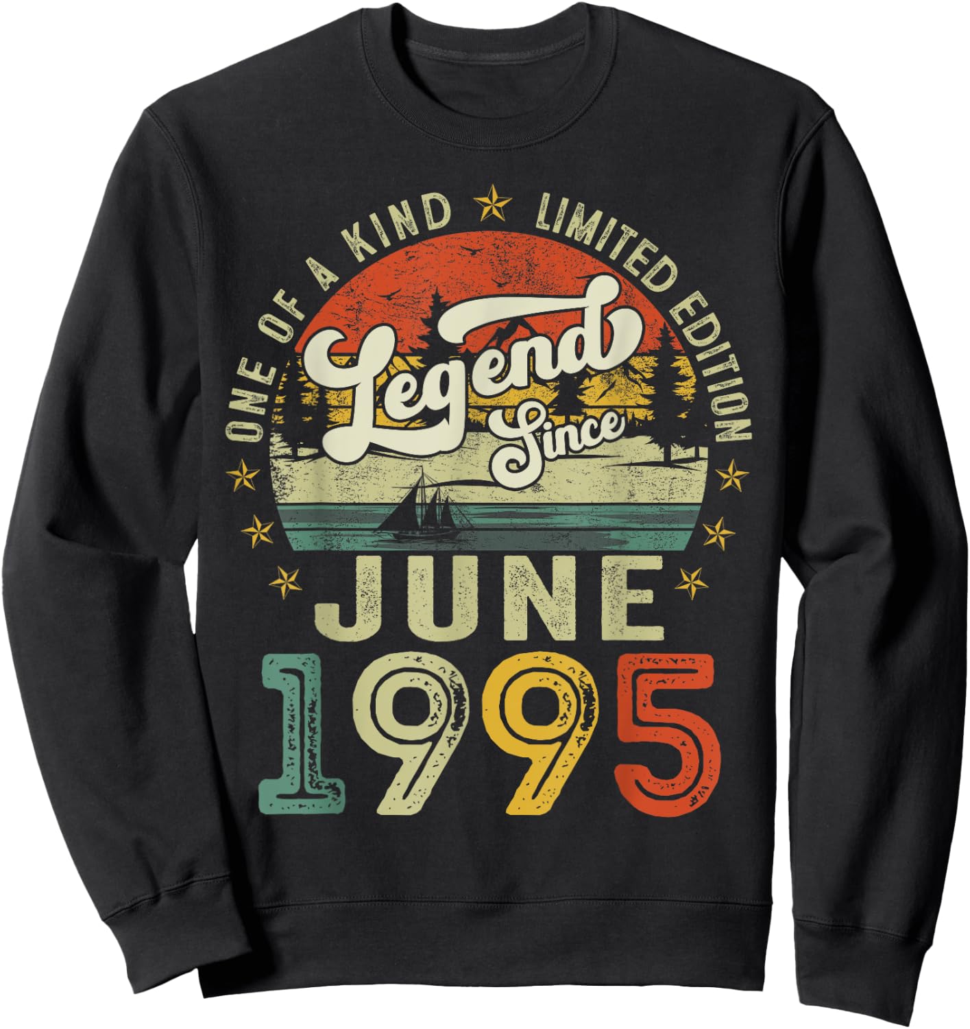 Legend Since June 1995 Vintage Retro 30th Birthday Men Women Sweatshirt - Sweatshirt | Black