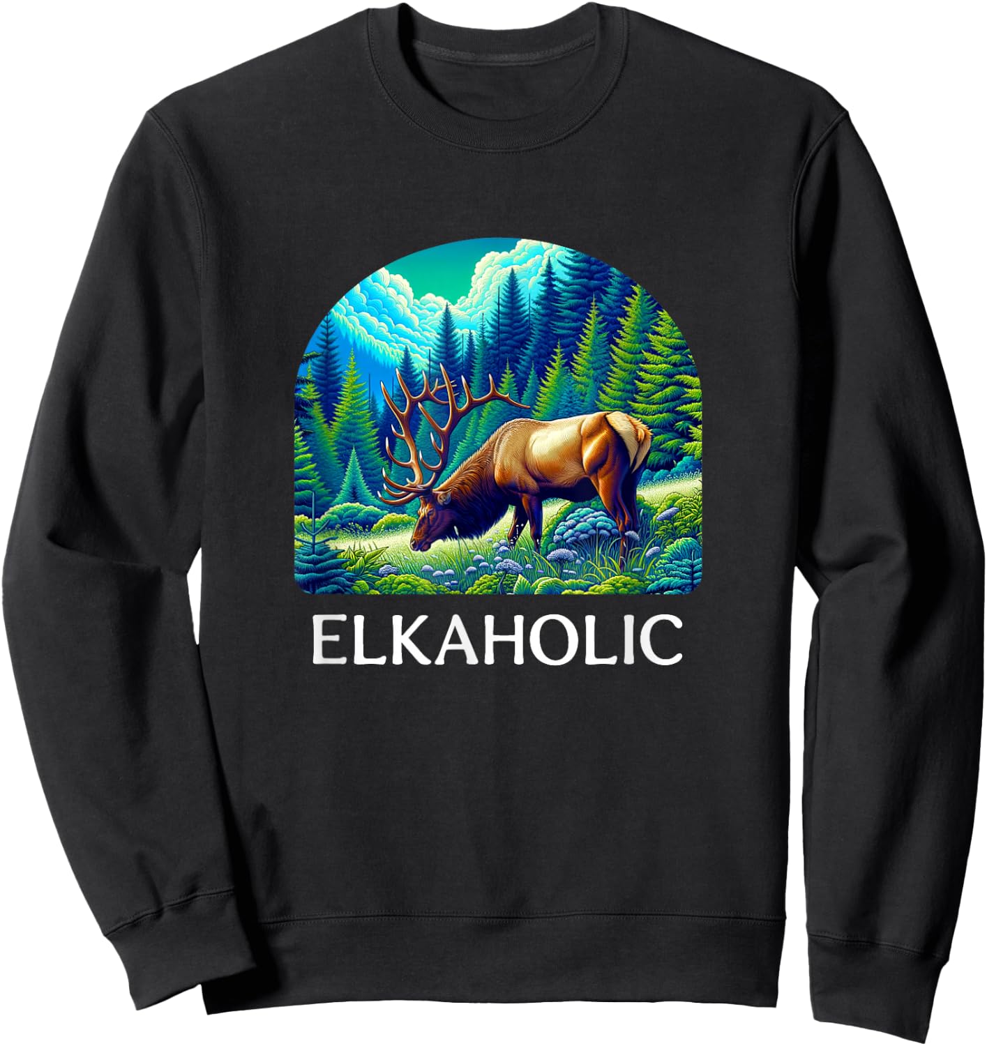 Elkaholic Sweatshirt - Sweatshirt | Black
