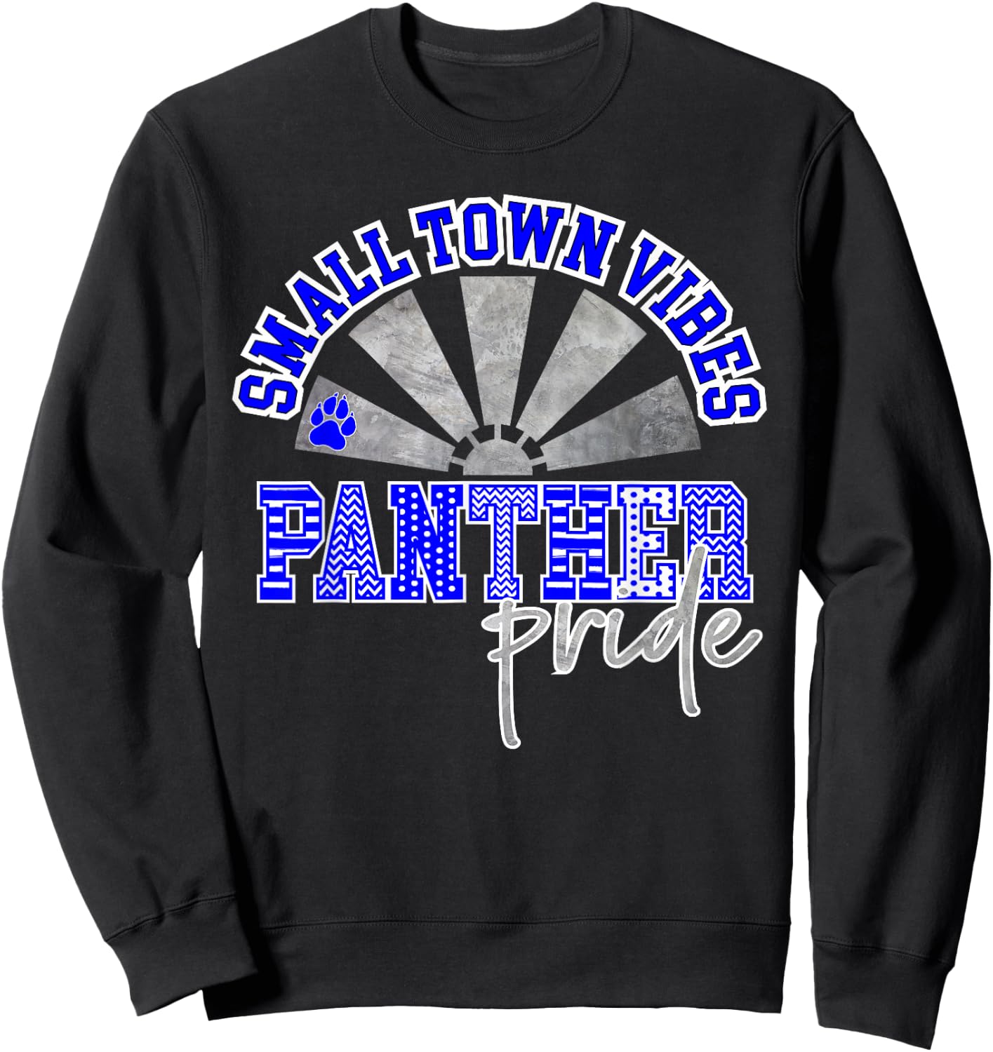 Panther Pride Blue Panthers Small Town Vibes School Spirit Sweatshirt - Sweatshirt | Black