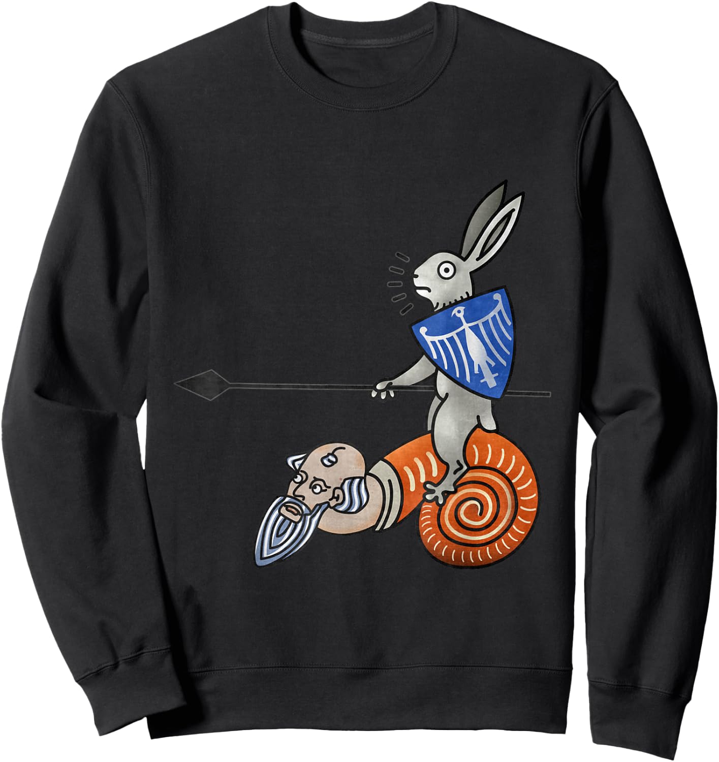 Magnificent jousting rabbit Medieval Marginalia MargiKnights Sweatshirt - Sweatshirt | Black