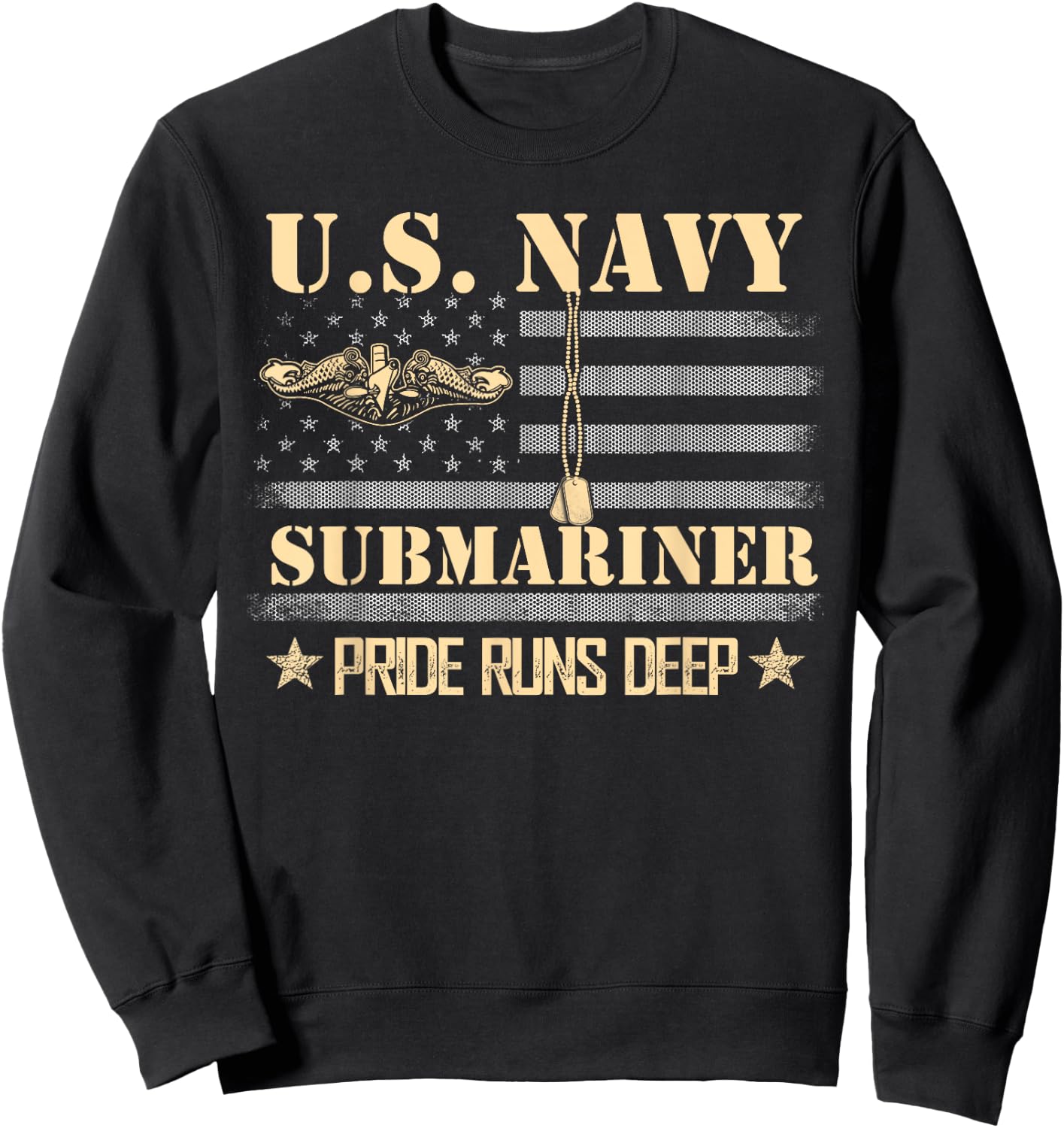 U.S Submarines Veteran Service Military Patriotic Sweatshirt - Sweatshirt | Black