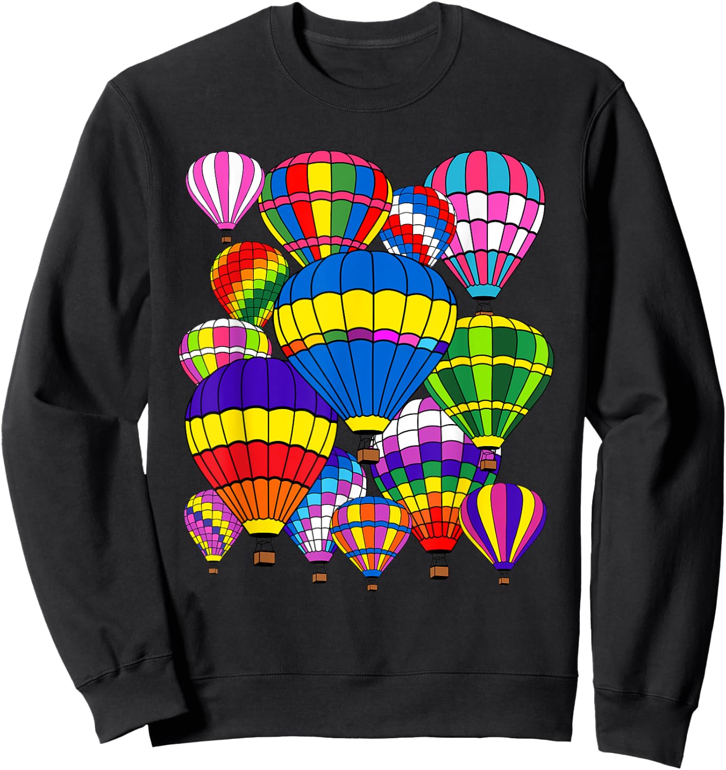 Funny Hot Air Balloon Festival Balloonist Fly Ballooning Sweatshirt - Sweatshirt | Black