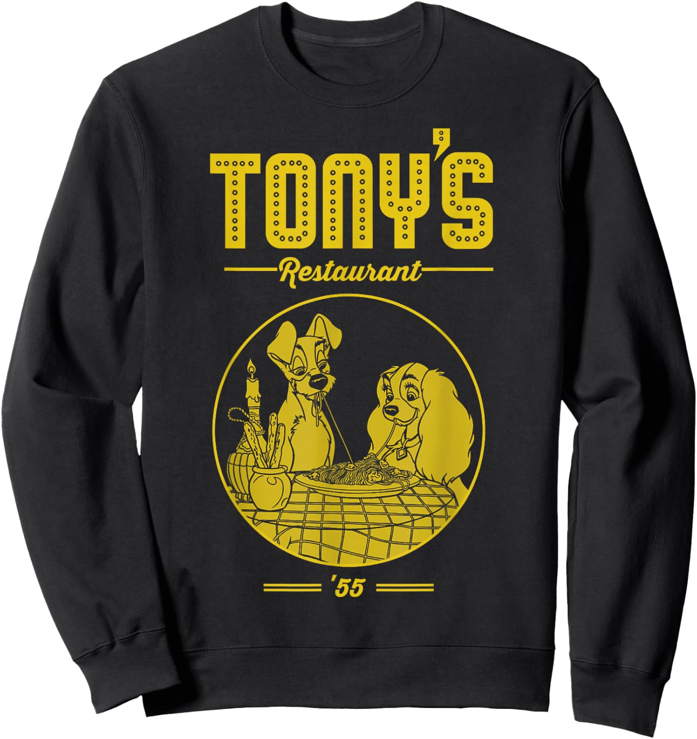 Disney Lady and The Tramp Tony's Restaurant Poster Small Sweatshirt - Sweatshirt | Black