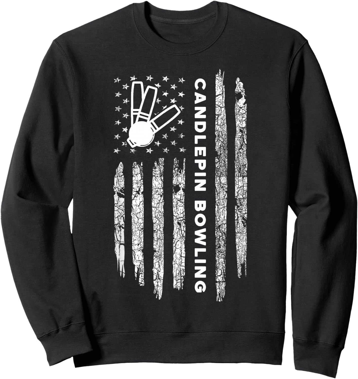 American Flag Candlepin Bowling - Vintage Candlepin Bowling Sweatshirt - Sweatshirt | Black