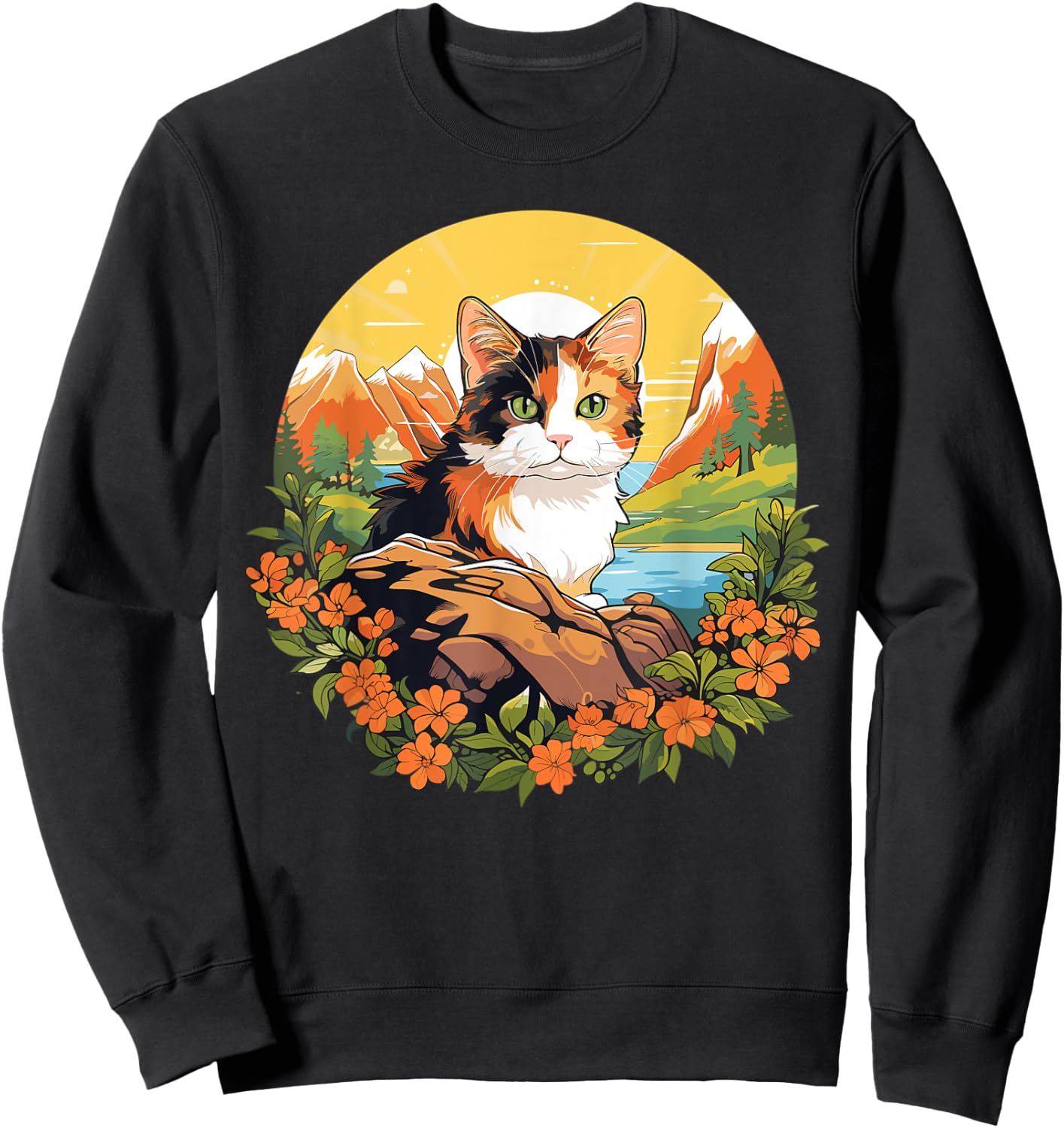 Calico Cats Calico Cat , Small, Black Sweatshirt - Sweatshirt | Black