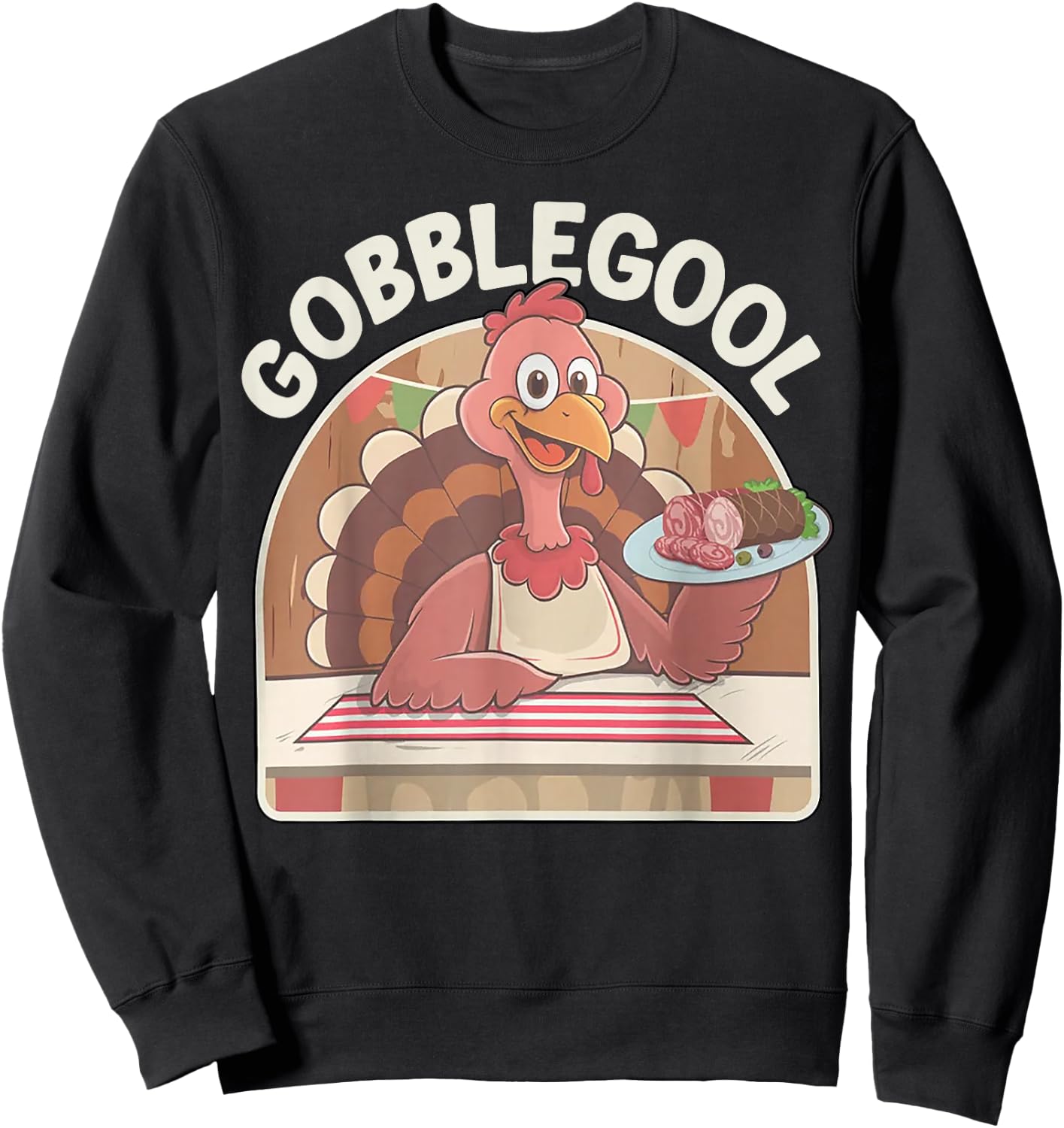 Adults Thanksgiving - Black, Small, Short Sleeve Sweatshirt - Sweatshirt | Black