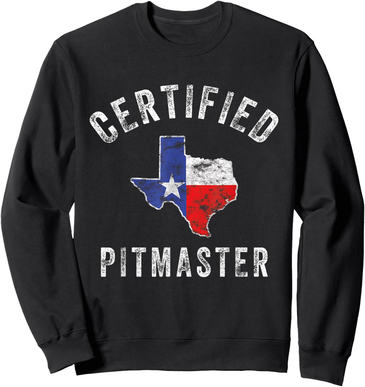 Texas Smoked Meat BBQ Pitmaster Grilling Retro Vintage Gift Sweatshirt - Sweatshirt | Black