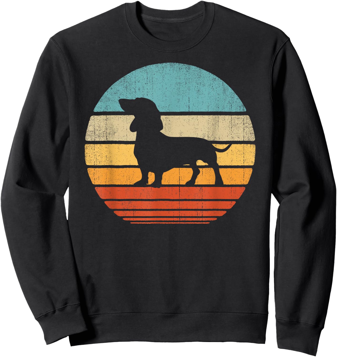 Dachshund Retro Vintage 60s 70s Sunset Wiener Dog Lovers Men Sweatshirt - Sweatshirt | Black