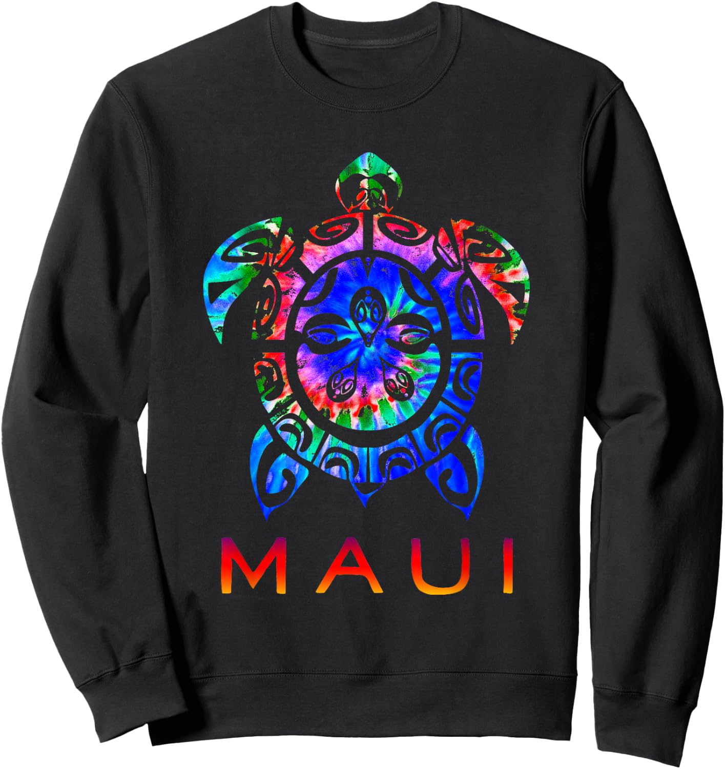 Maui: Hawaii Sea Vivid Turtle, Hawaiian Sweatshirt - Sweatshirt | Black