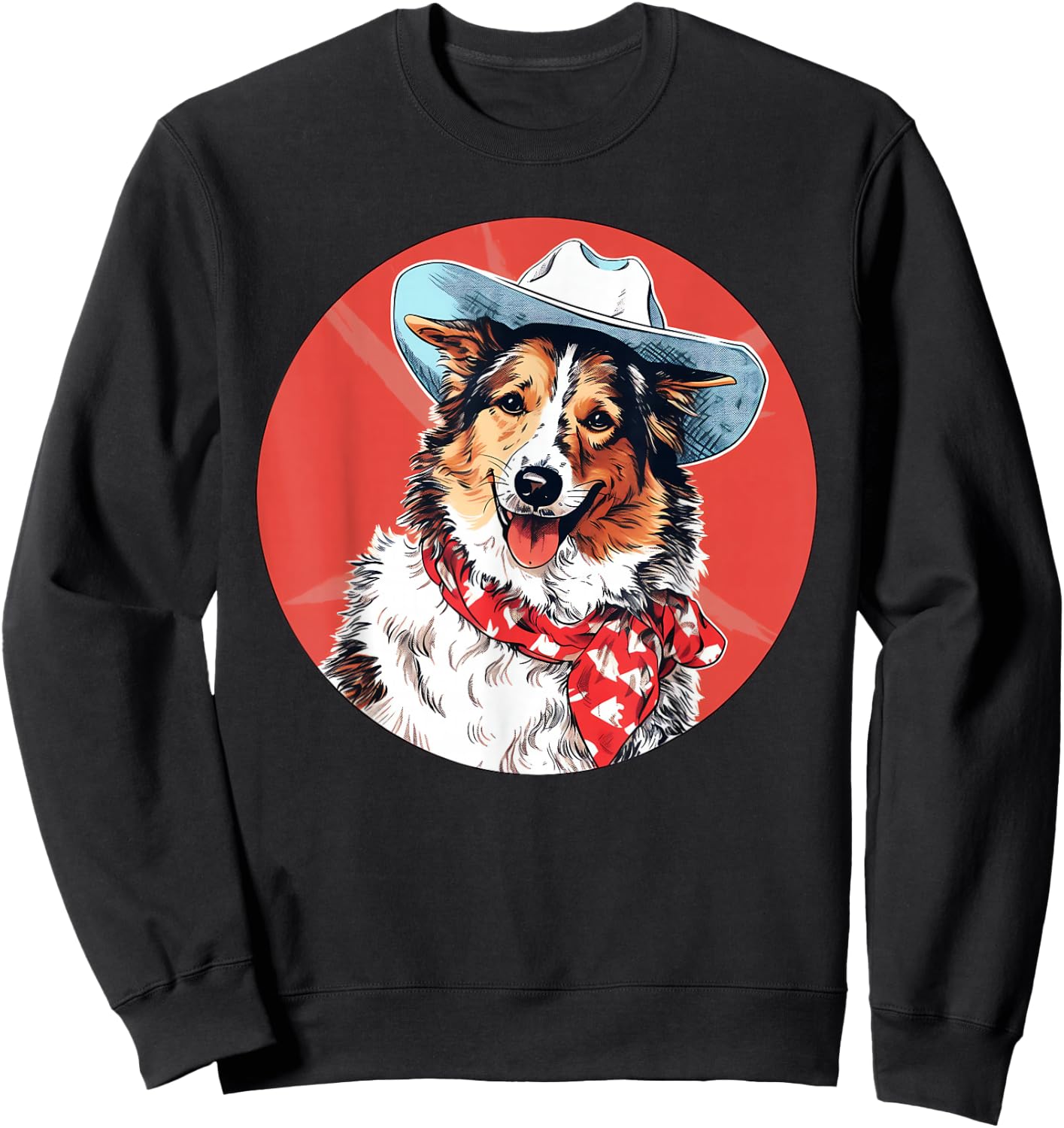 Shetland Sheepdog Cowboy Funny Dog Wild West Sweatshirt - Sweatshirt | Black