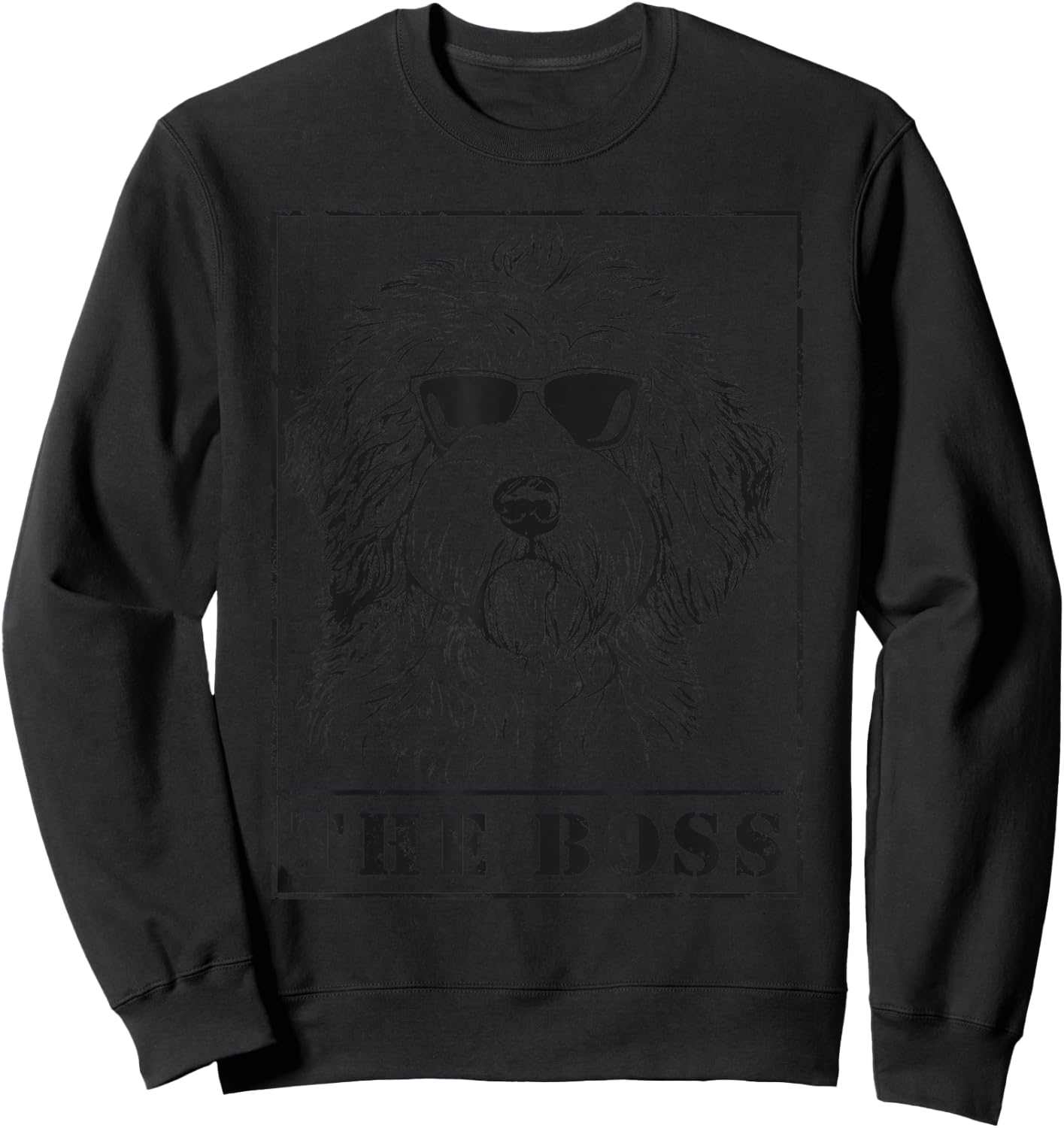 The Funny Old English Sheepdog Boss Mom Dad Dog Lover Sweatshirt - Sweatshirt | Black