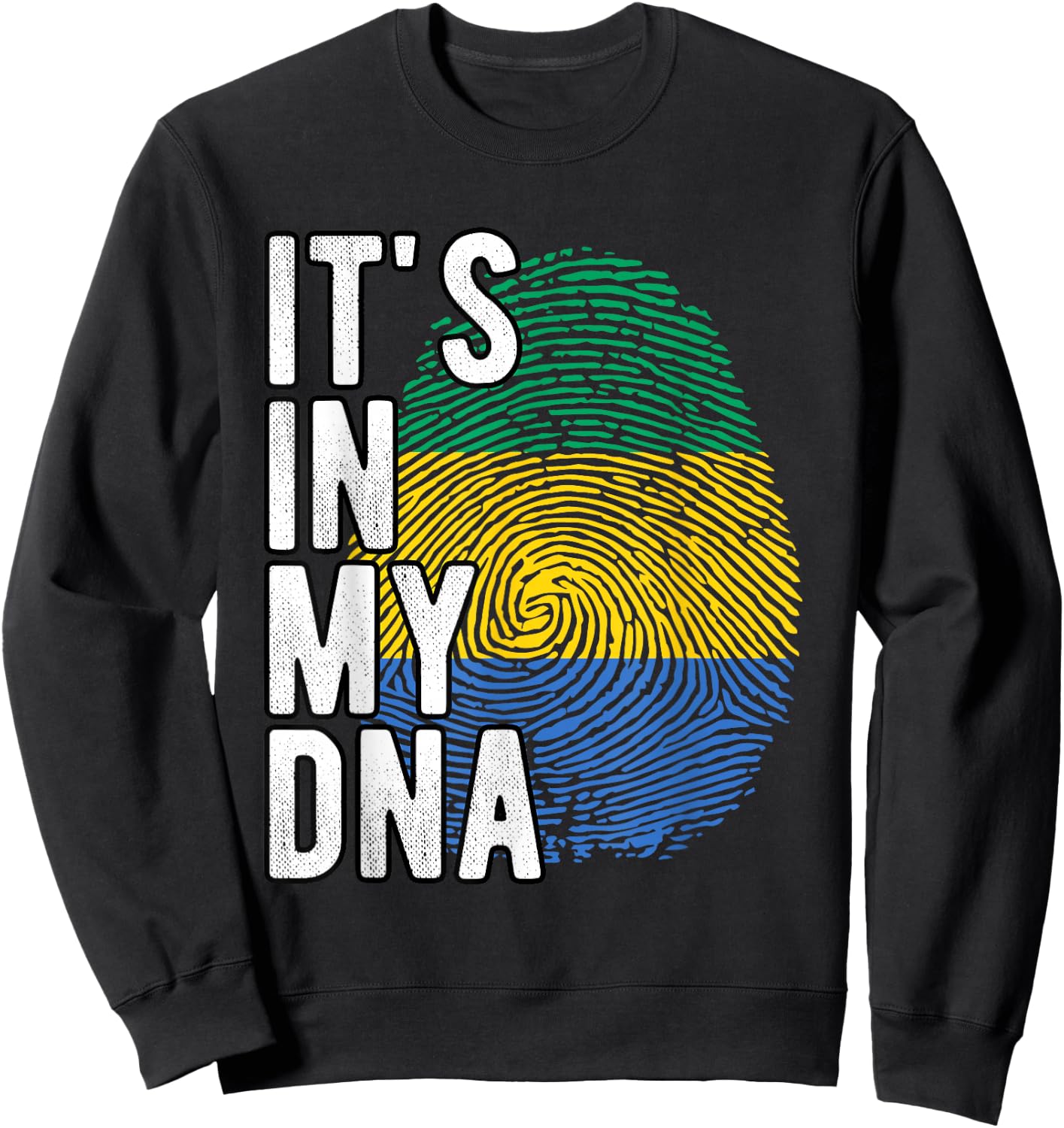 Funny it's in my DNA Gabon flag Fingerprint Sweatshirt - Sweatshirt | Black