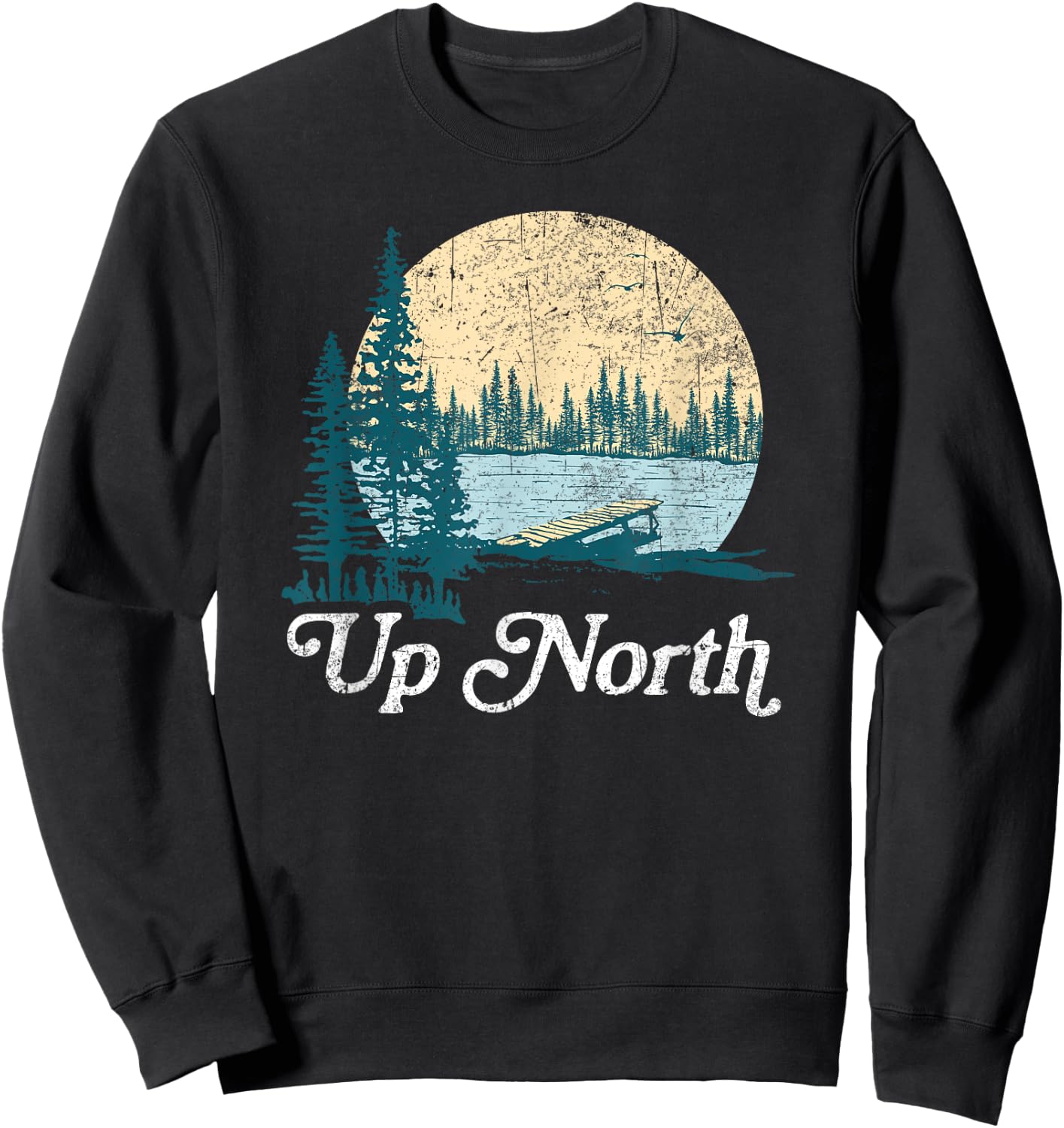 GLL Women's Retro Nature , Grey, Small, Short Sleeve, Classic Fit, Cotton 90% Polyester 10% Sweatshirt - Sweatshirt | Black