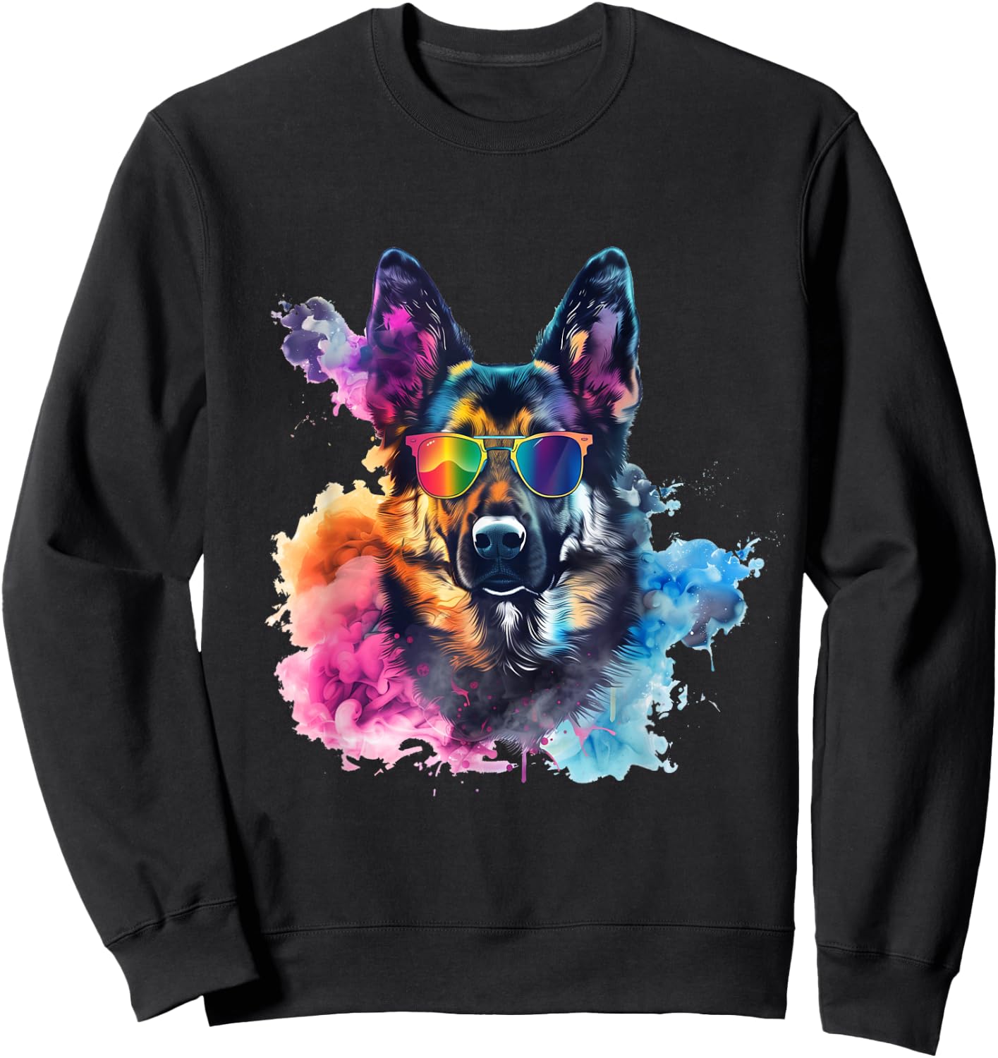 Vibrant German Shepherd Coolness Sweatshirt - Sweatshirt | Black