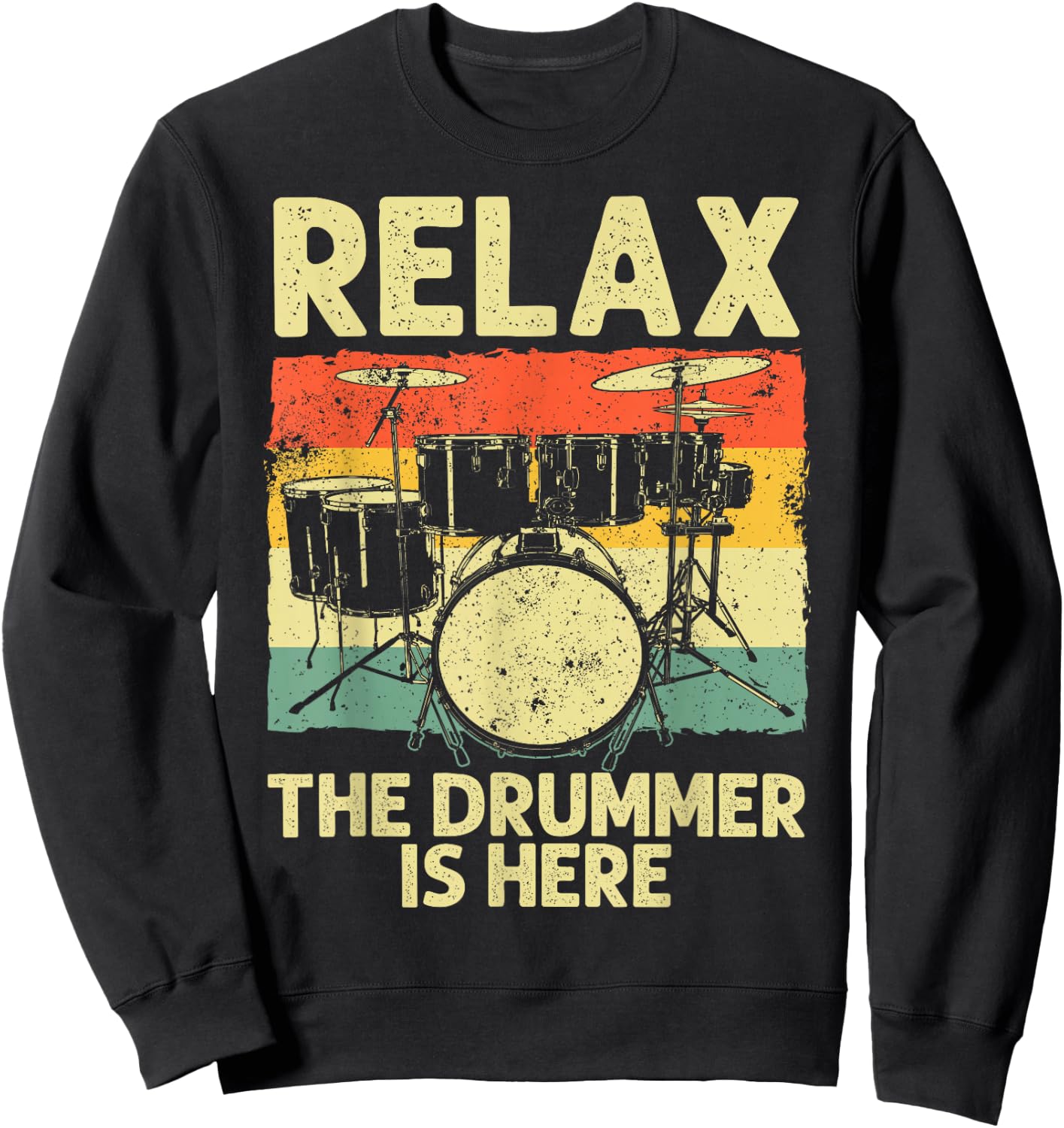 Funny Drumming Art Women Drumline Drum Set Drummer Sweatshirt - Sweatshirt | Black