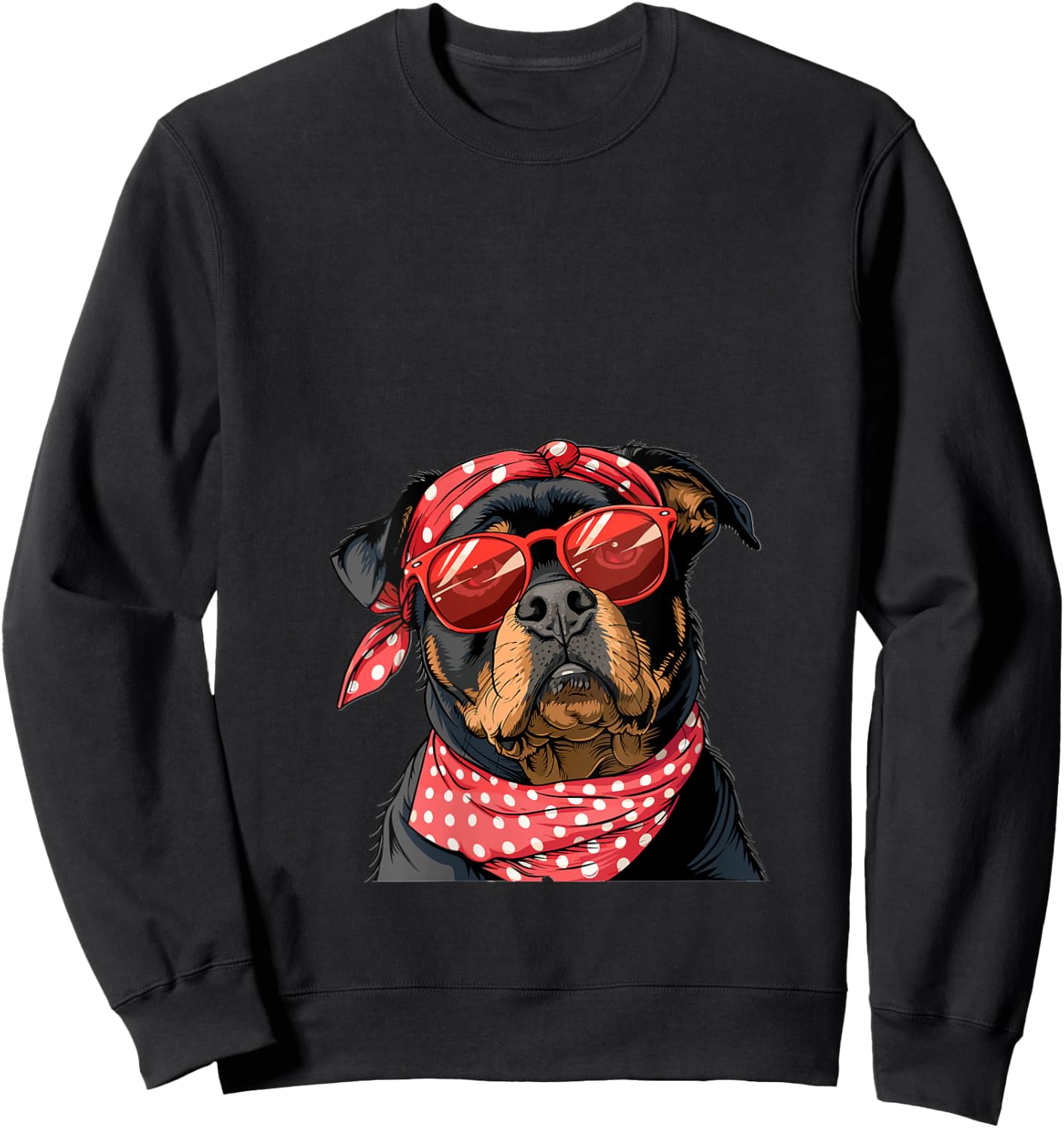 Rottweiler Rottie Dog Mom Bandana Mothers Day Graphic V-Neck Sweatshirt - Sweatshirt | Black
