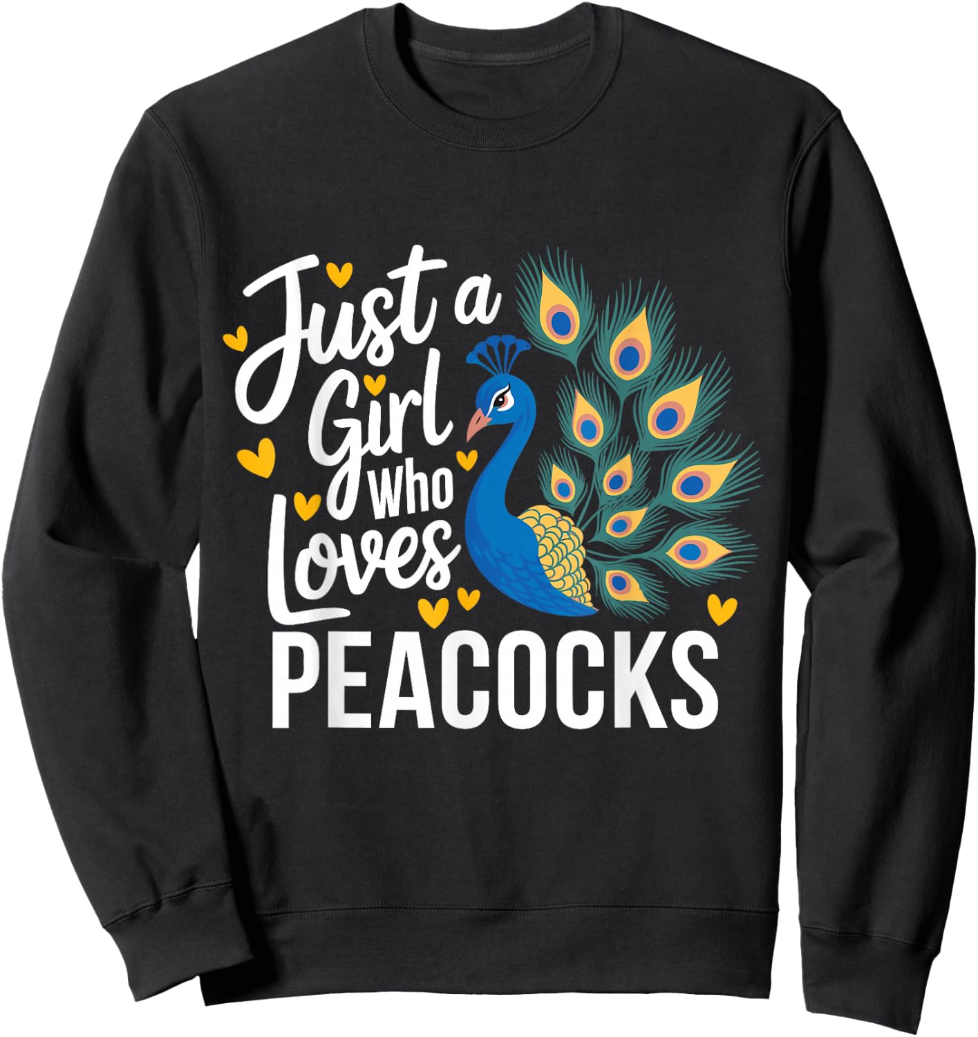 Funny Just A Girl Who Loves Peacocks Sweatshirt - Sweatshirt | Black
