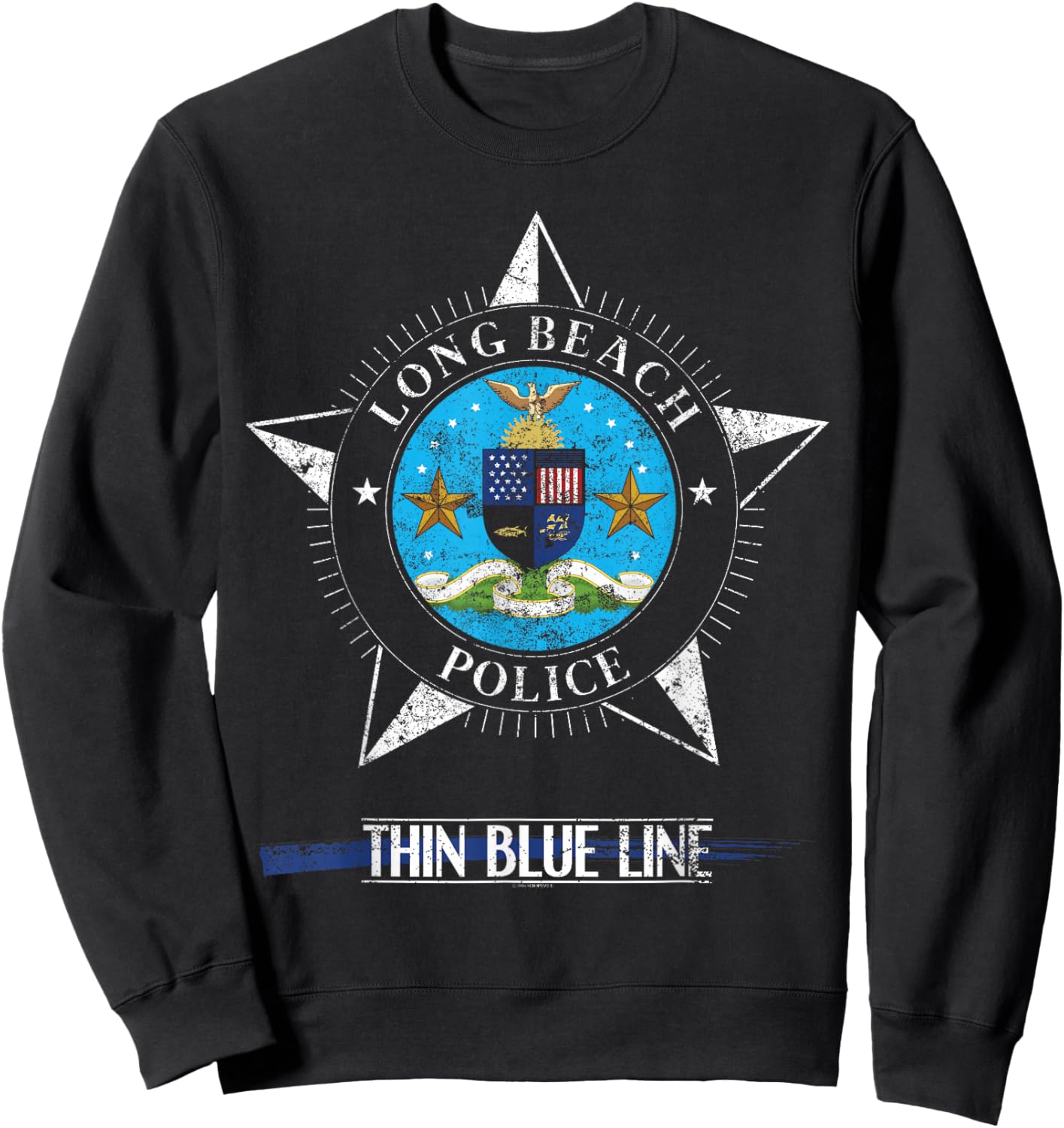 Police T Shirt Long Beach California Police Gifts Sweatshirt - Sweatshirt | Black
