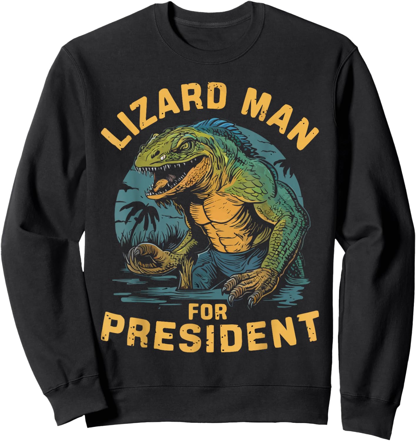 Lizard Man of Scape Ore Swamp Cryptozoology Cryptid Sweatshirt - Sweatshirt | Black