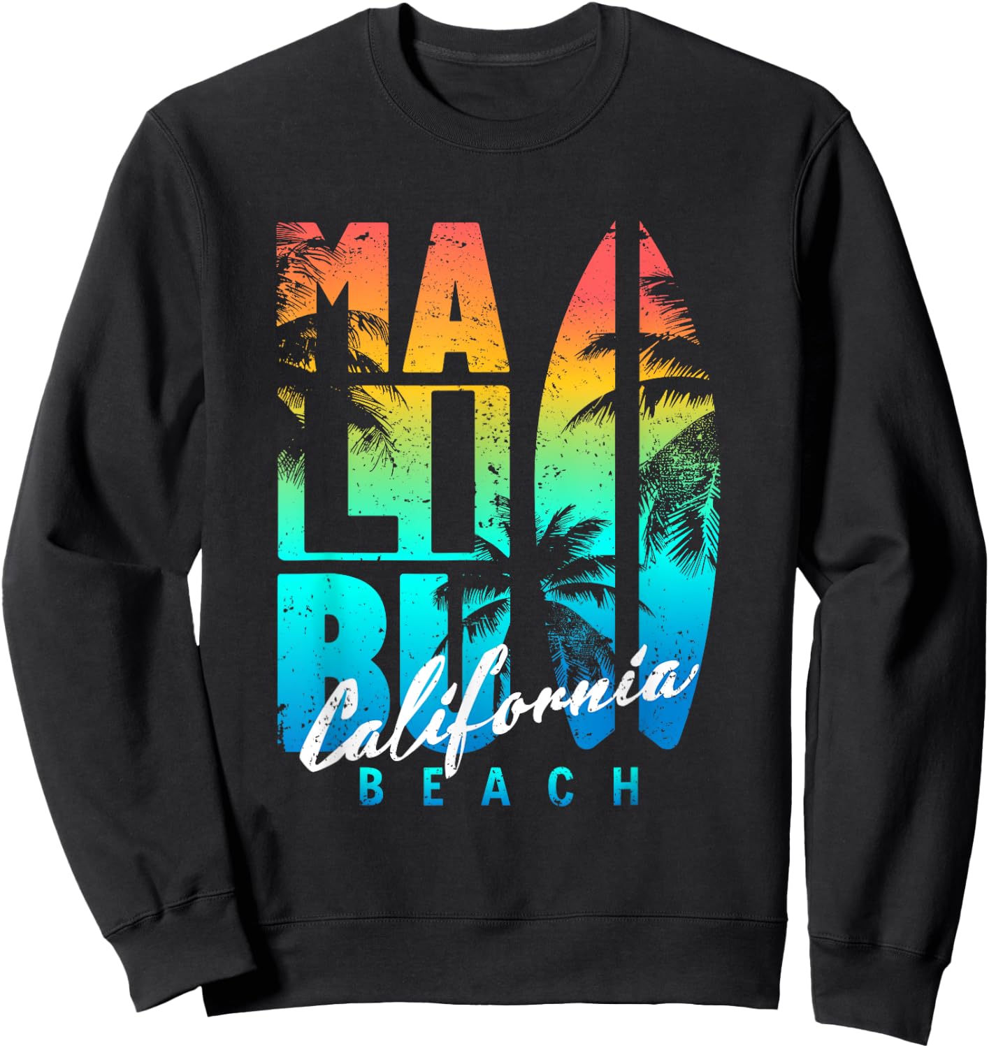 Malibu Beach California , Black, S Sweatshirt - Sweatshirt | Black