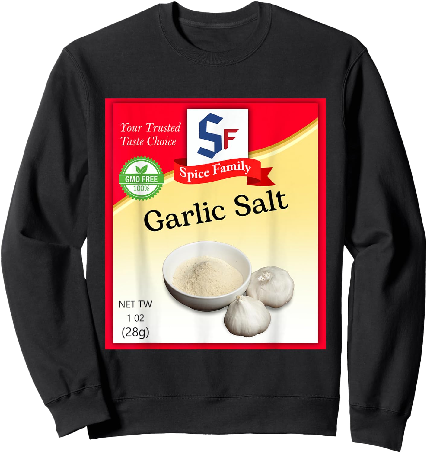 Garlic Salt Condiment Costume Holiday Spice Group Costumes Sweatshirt - Sweatshirt | Black