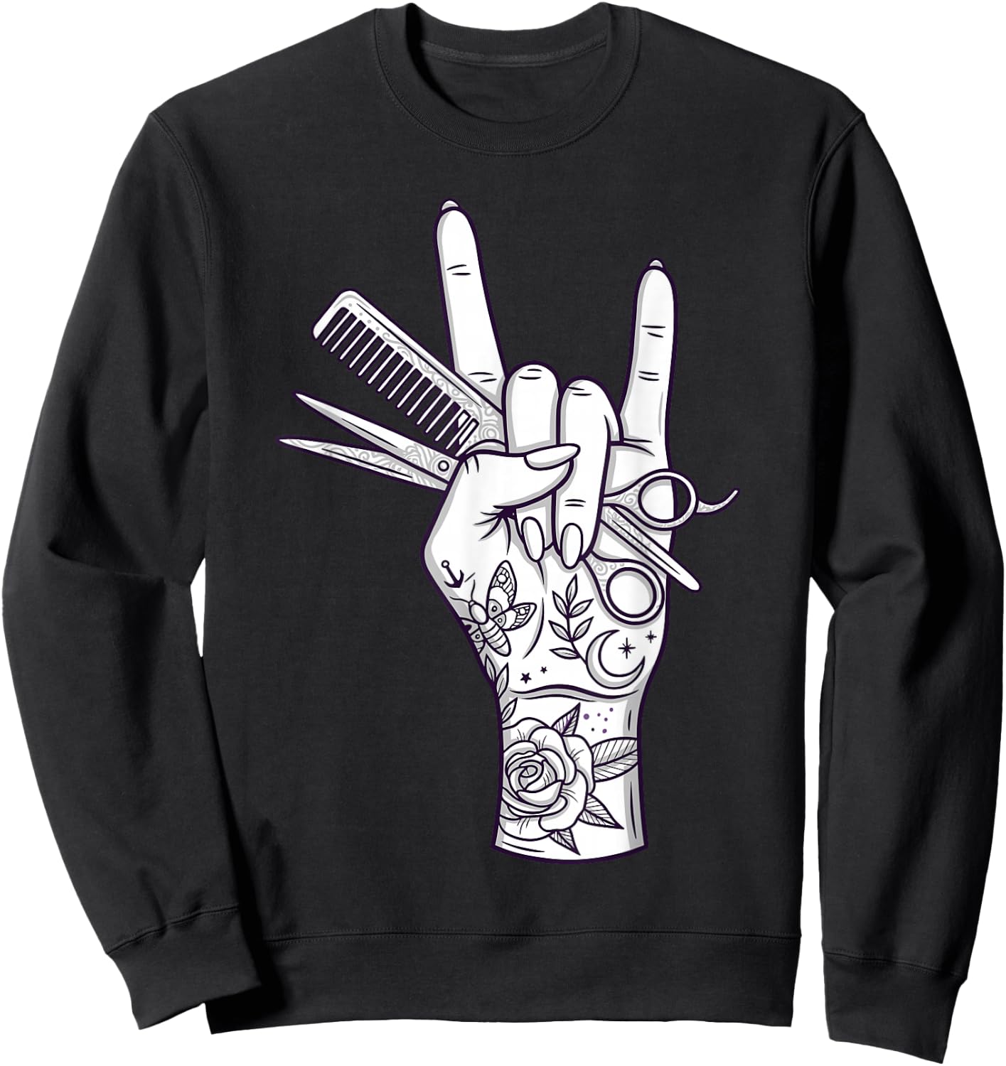 Funny Hairstylist Art Girls Mom Barber Hairdresser Sweatshirt - Sweatshirt | Black