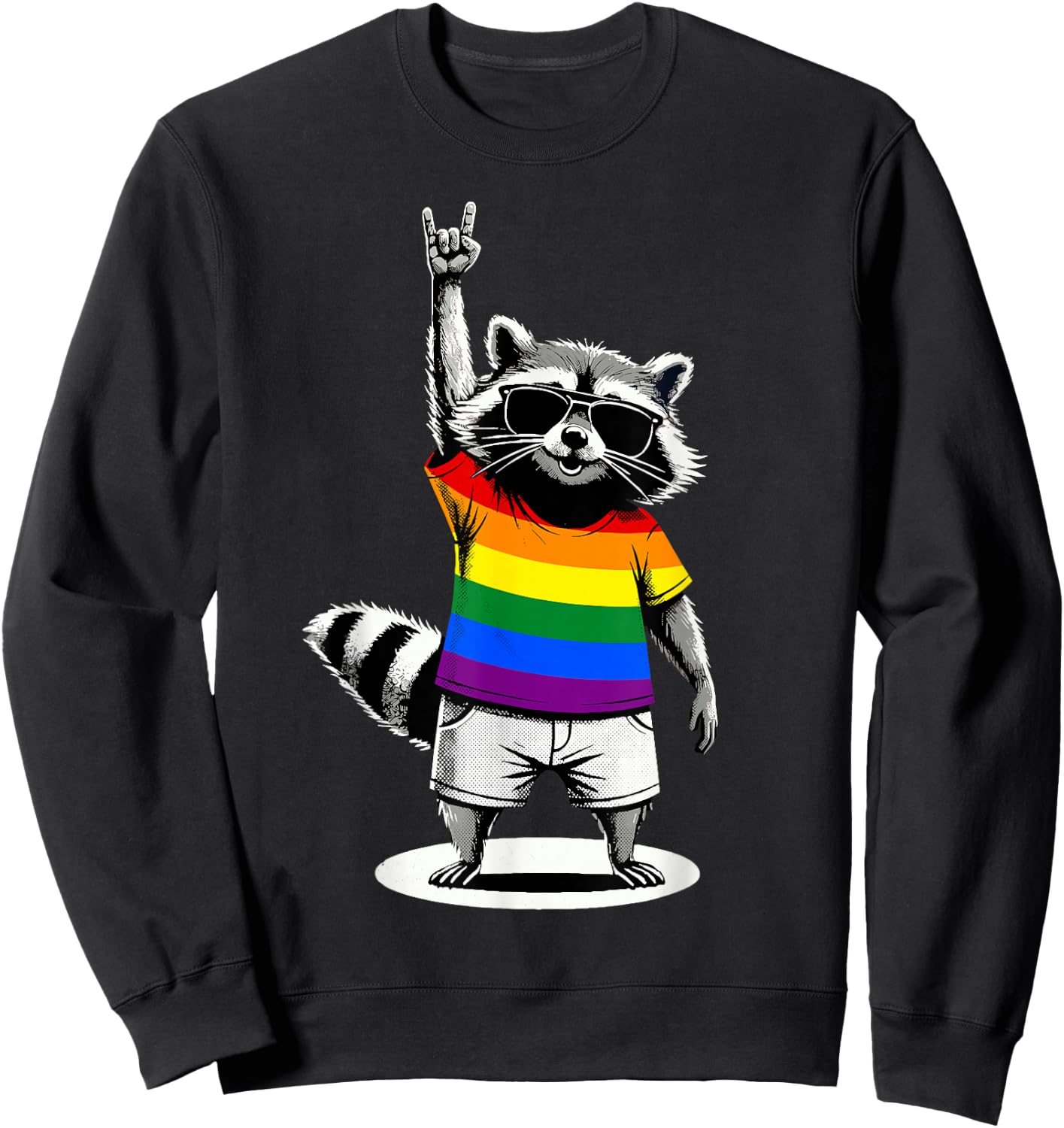 Waschbär LGBTQ Pride Month Sweatshirt - Sweatshirt | Black