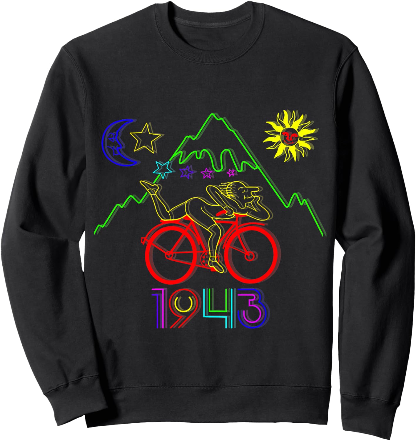 Bicycle Day 1943 LSD Creator Acid Trip , Black, S Sweatshirt - Sweatshirt | Black